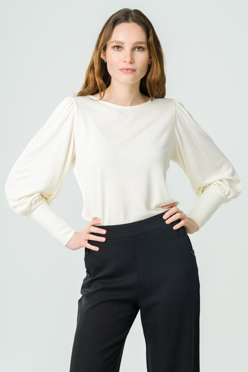 Blouse beige Freesia en modal d'Avani