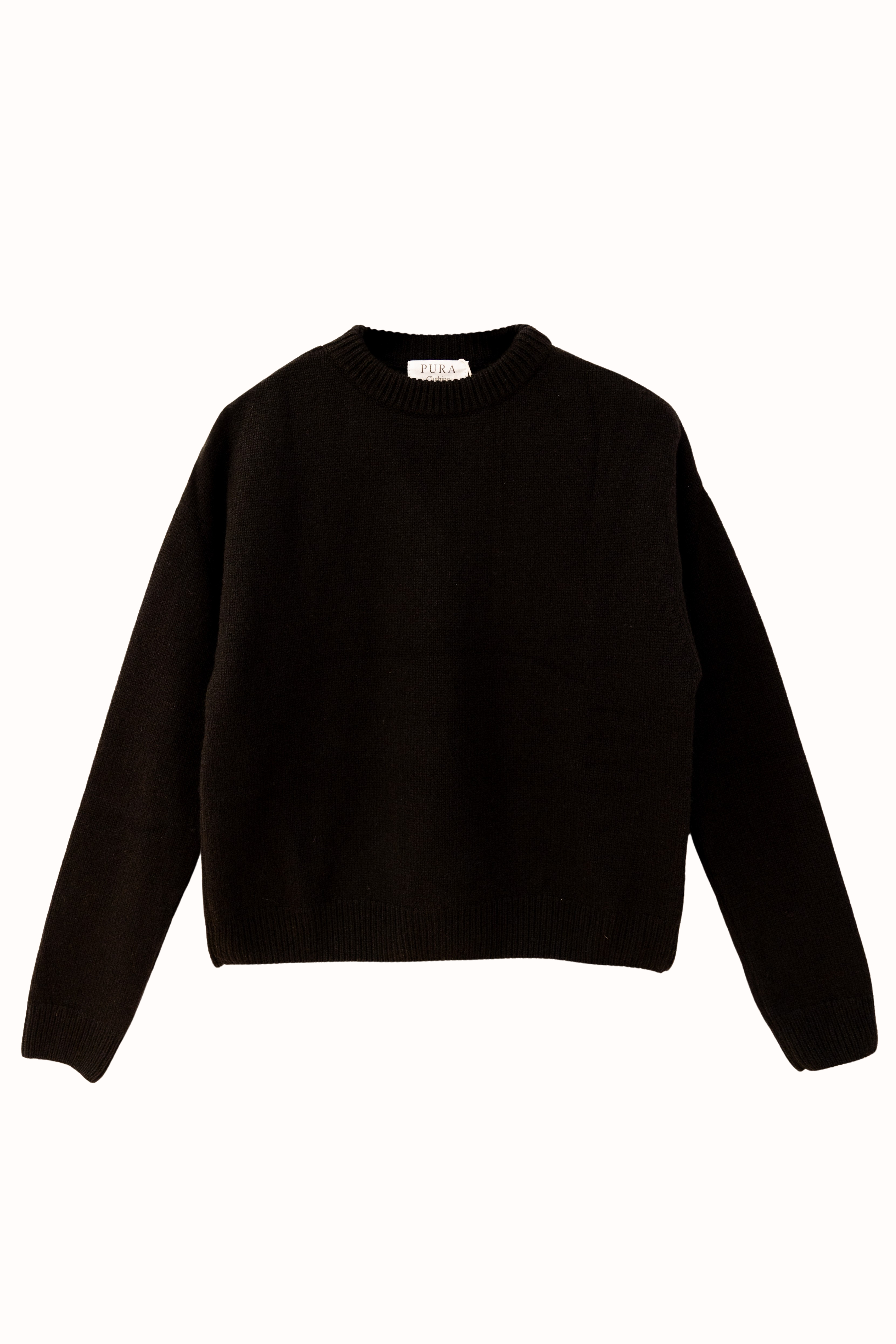 CREWNECK SWEATER CASHMERE/SILK BLACK vomn Pura Clothing