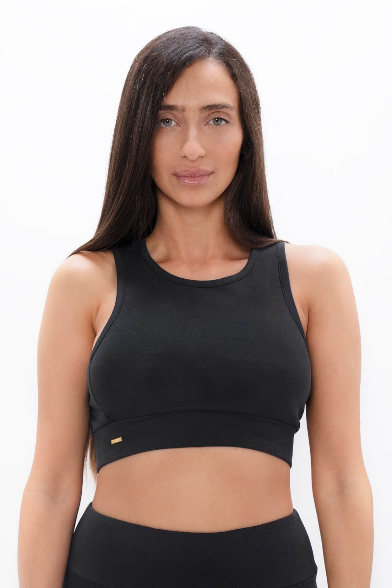 Black sports top Boston BOS made of organic cotton by 1 People