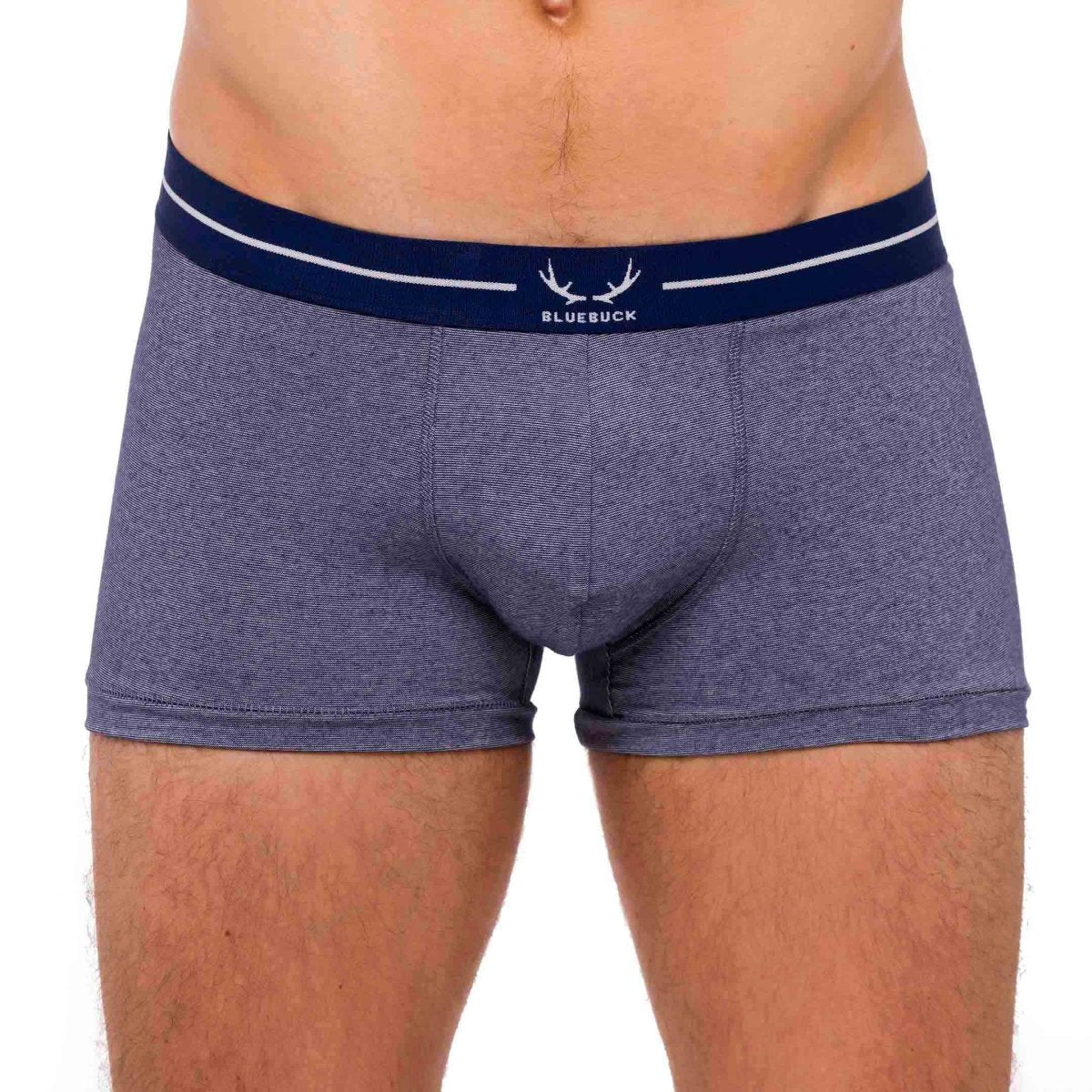 Boxer homme bleu crépuscule en coton bio et Seaqual - BLUEBUCK