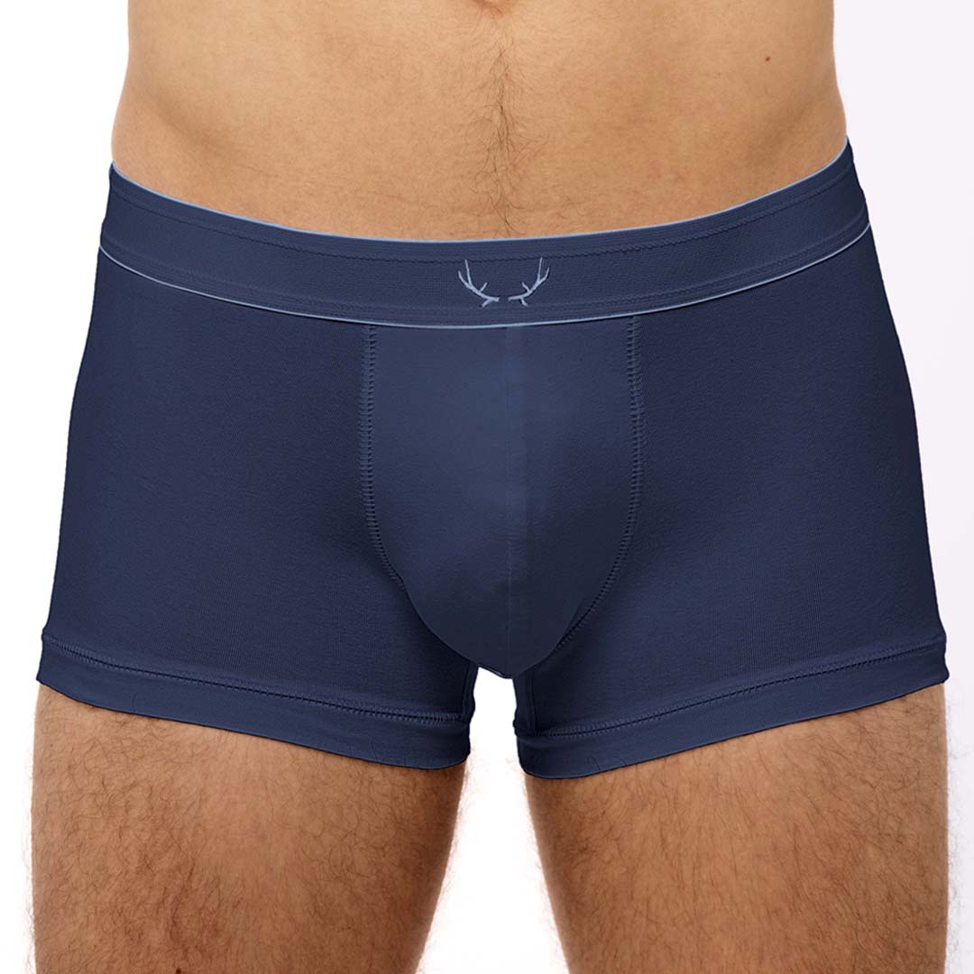 Boxer homme bleu foncé en coton recyclé - BLUEBUCK