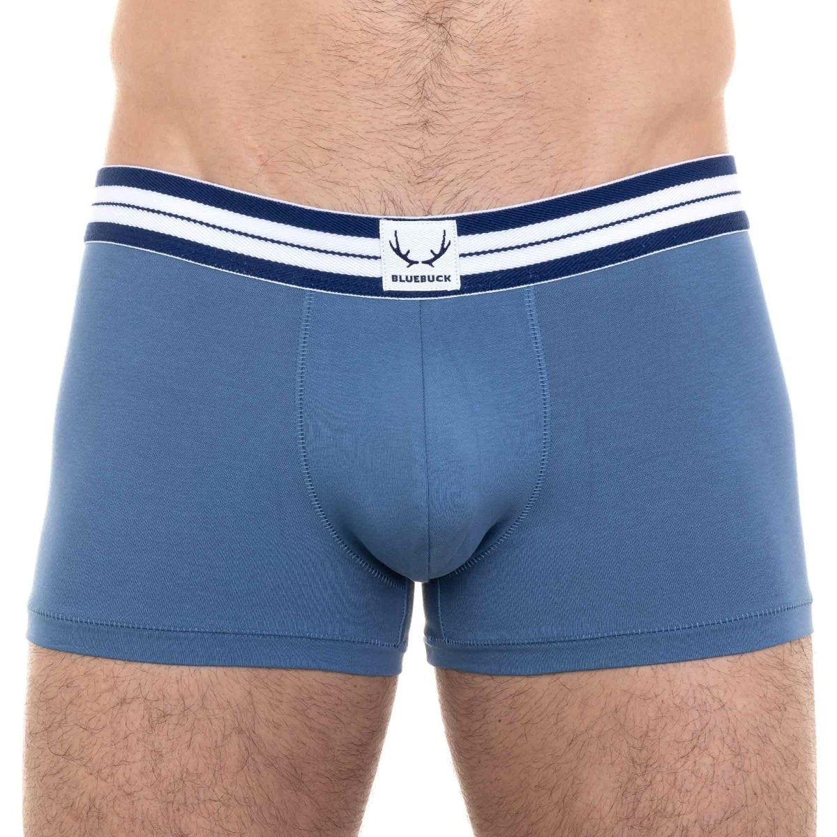 Boxer homme classique bleu lune en coton bio - BLUEBUCK