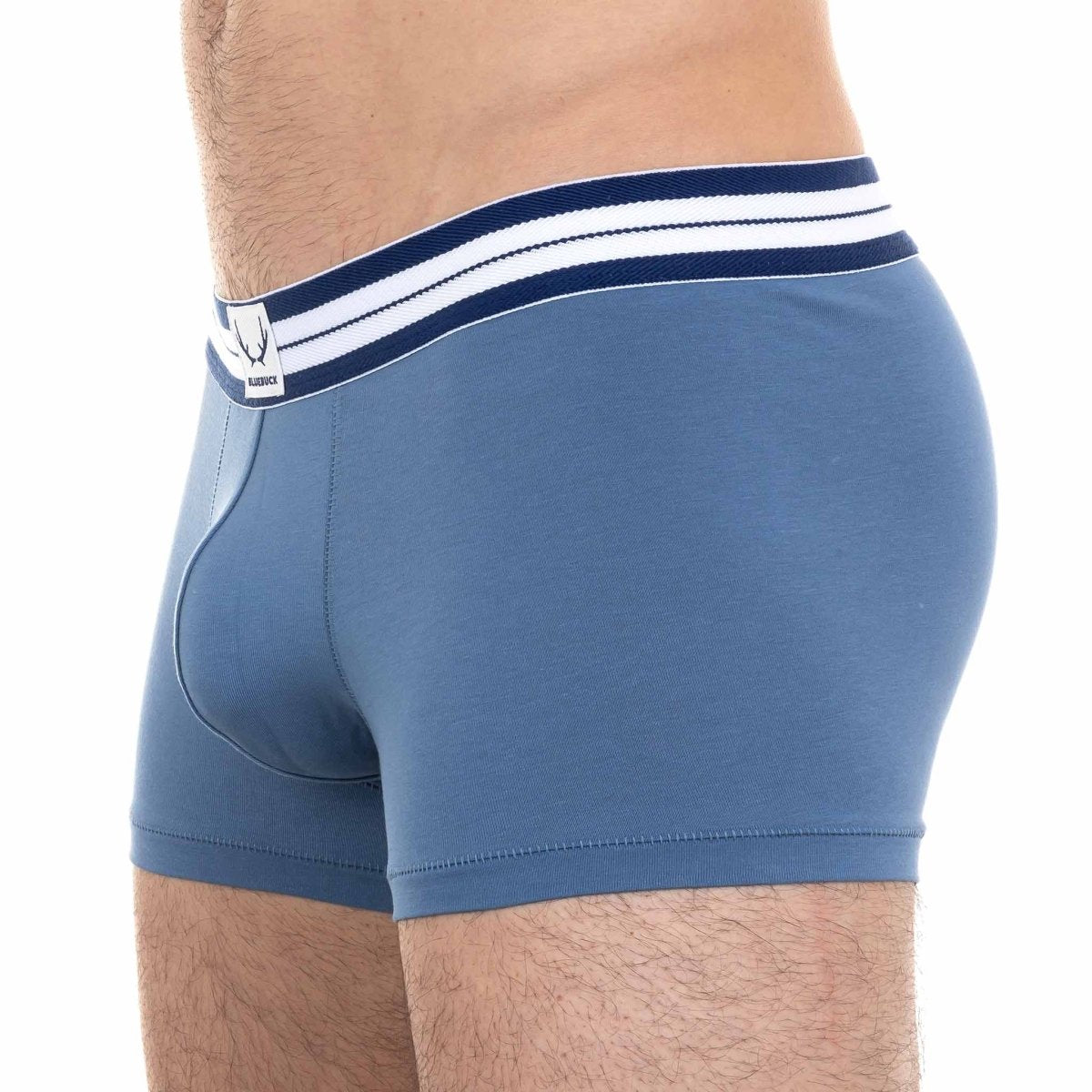 Boxer homme classique bleu lune en coton bio - BLUEBUCK