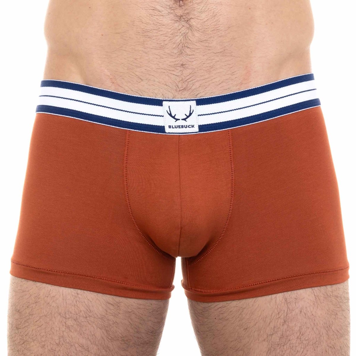 Boxer homme rouge brique en coton bio - BLUEBUCK