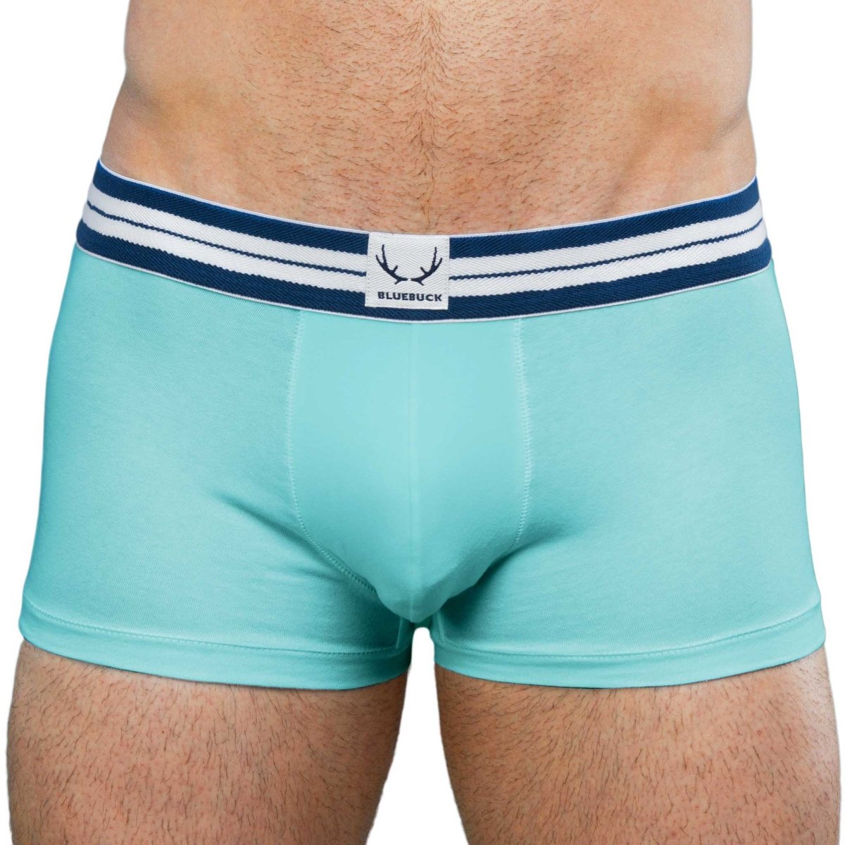 Turquoise organic cotton boxer shorts from Bluebuck