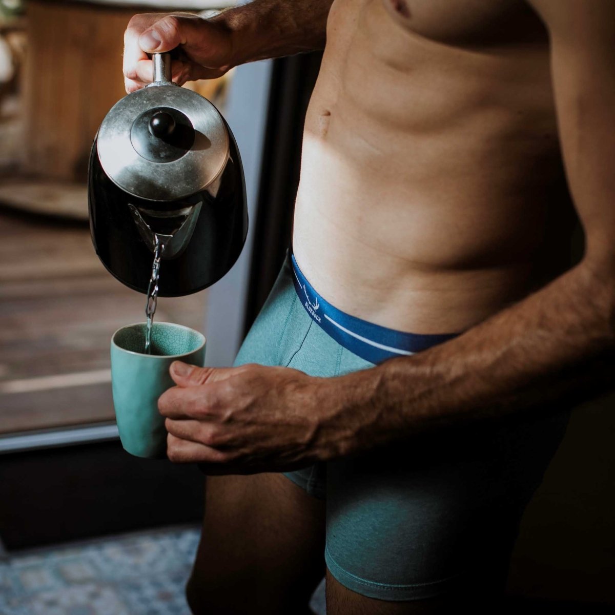 Boxer homme vert menthe en coton bio et seaqual - BLUEBUCK