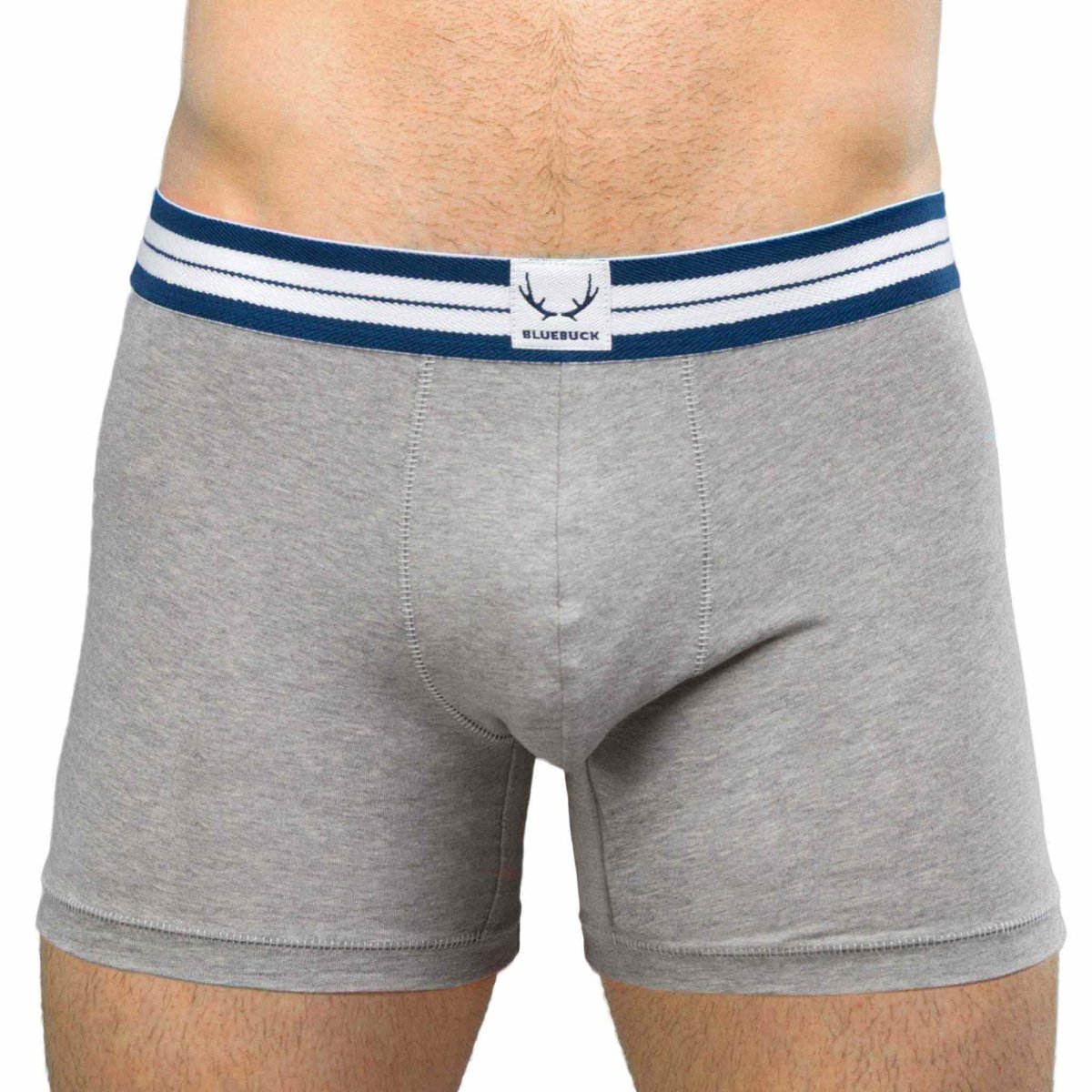 Boxer long homme gris en coton bio - BLUEBUCK