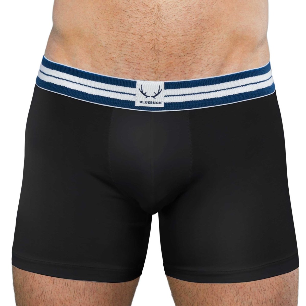 Boxer long homme noir en coton bio - BLUEBUCK