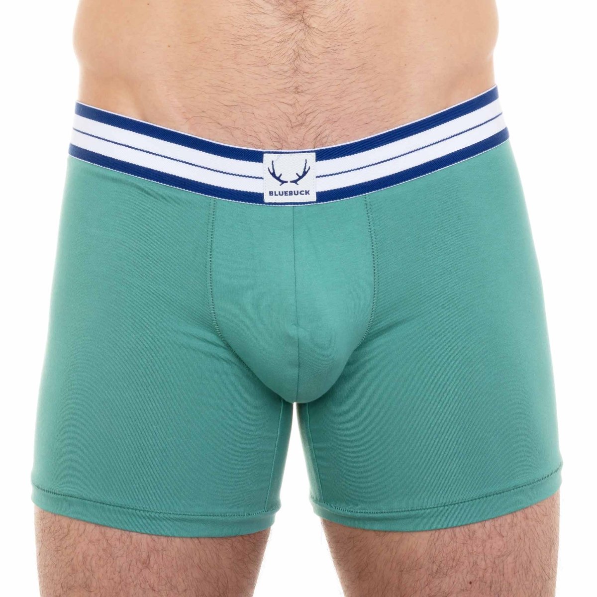 Boxer long homme vert en coton bio - BLUEBUCK