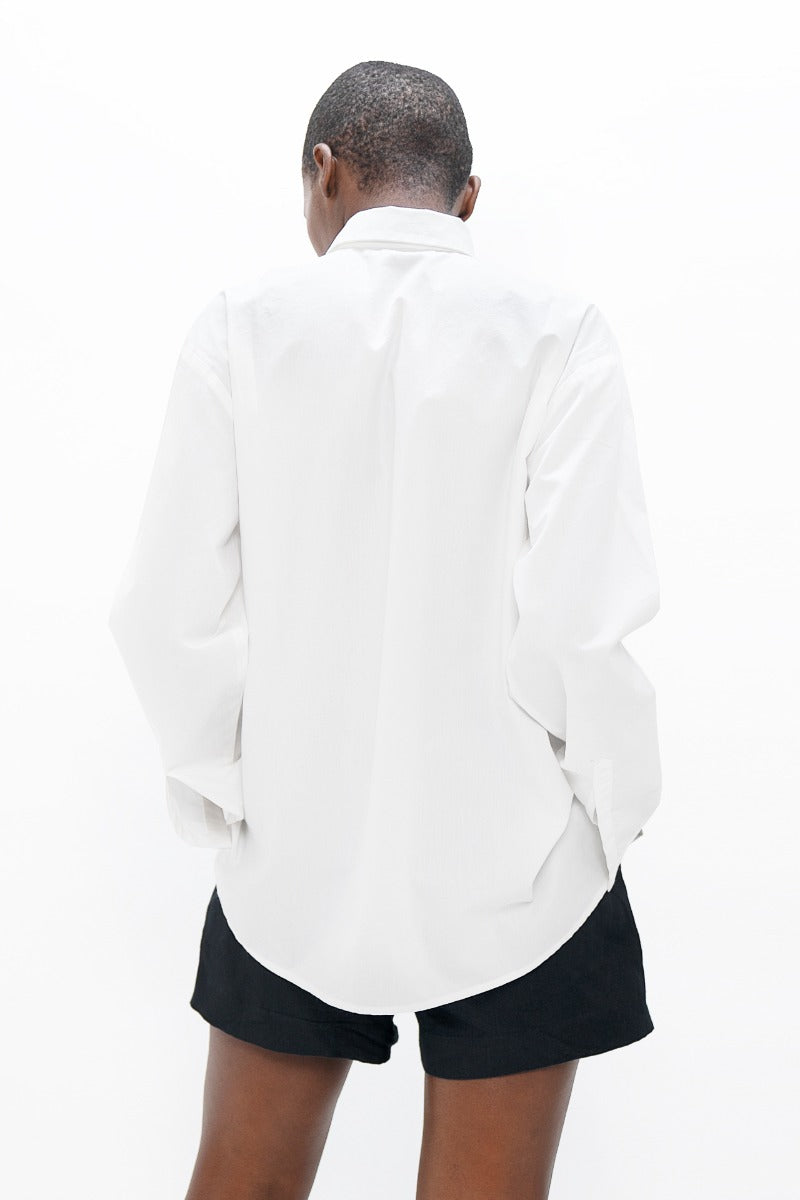 White, wide-cut blouse Budapest BUD made of organic cotton by 1 People