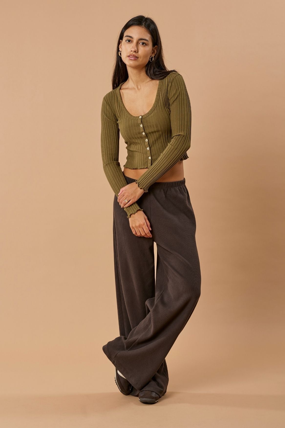 Buttoned Longsleeve Sofia Organic Cotton - Olive