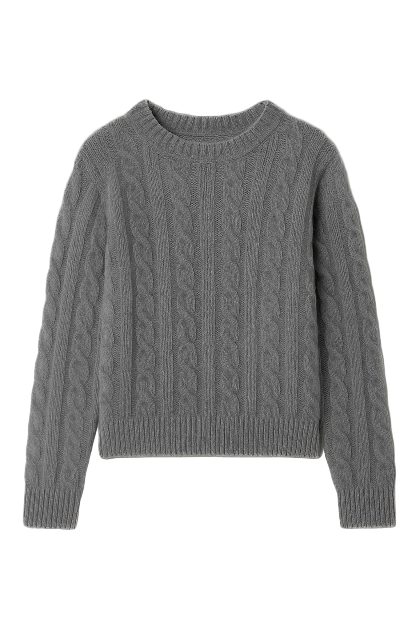 Cable Knit Sweater Cashmere Grey von Pura Clothing