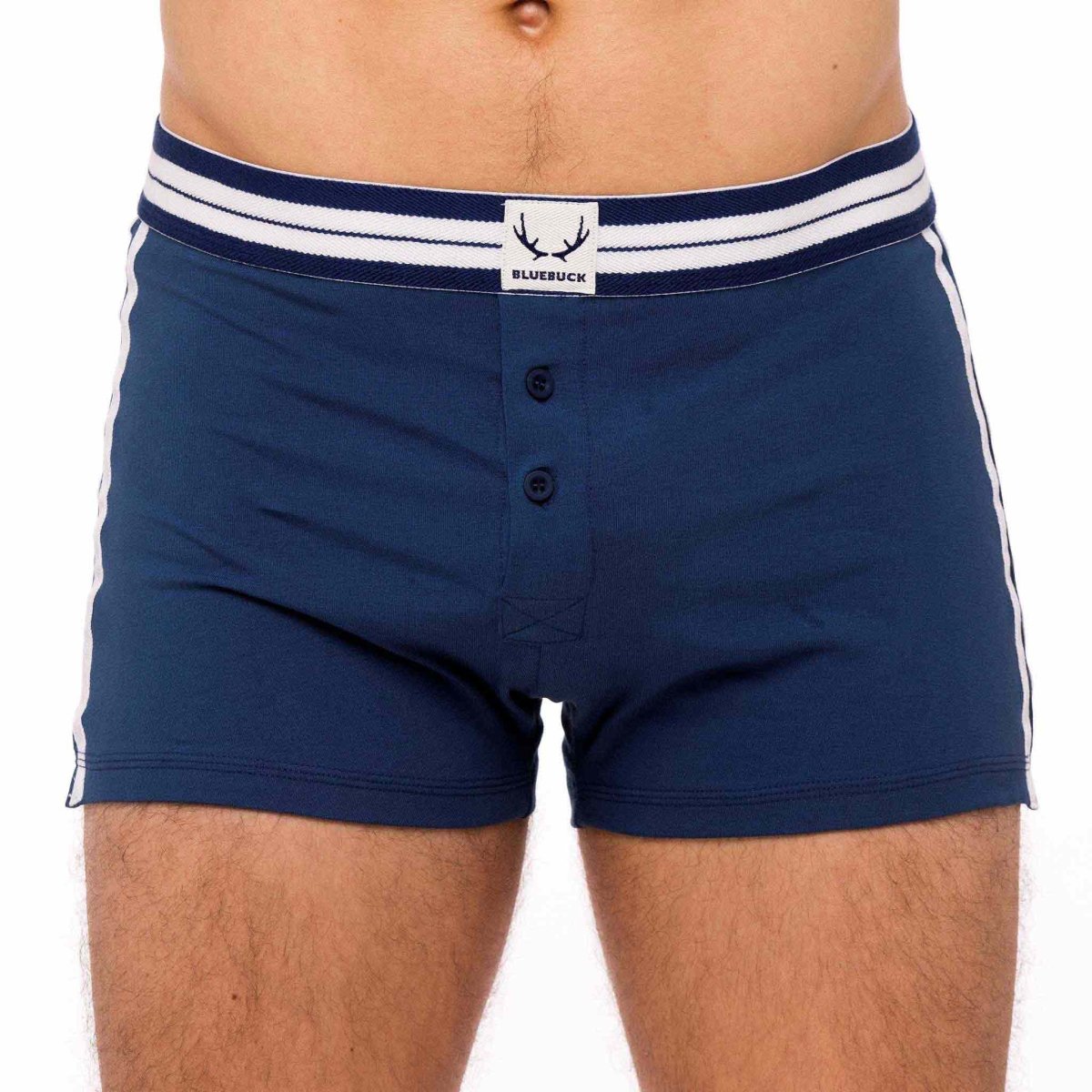 Caleçon homme bleu marine en coton bio - BLUEBUCK