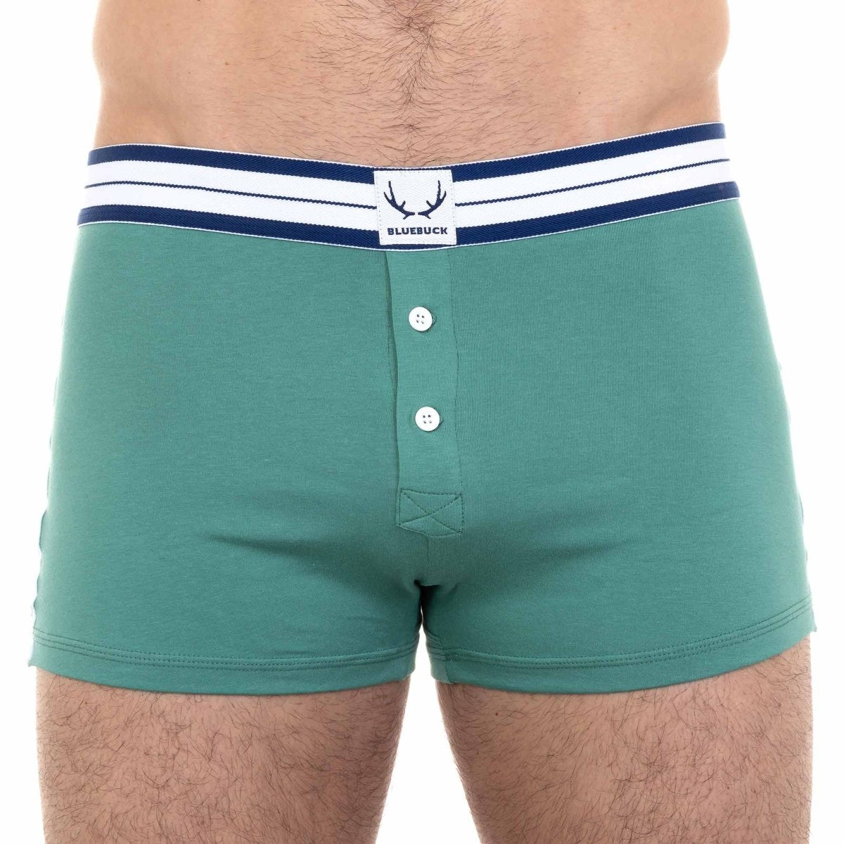 Caleçon homme vert en coton bio - BLUEBUCK