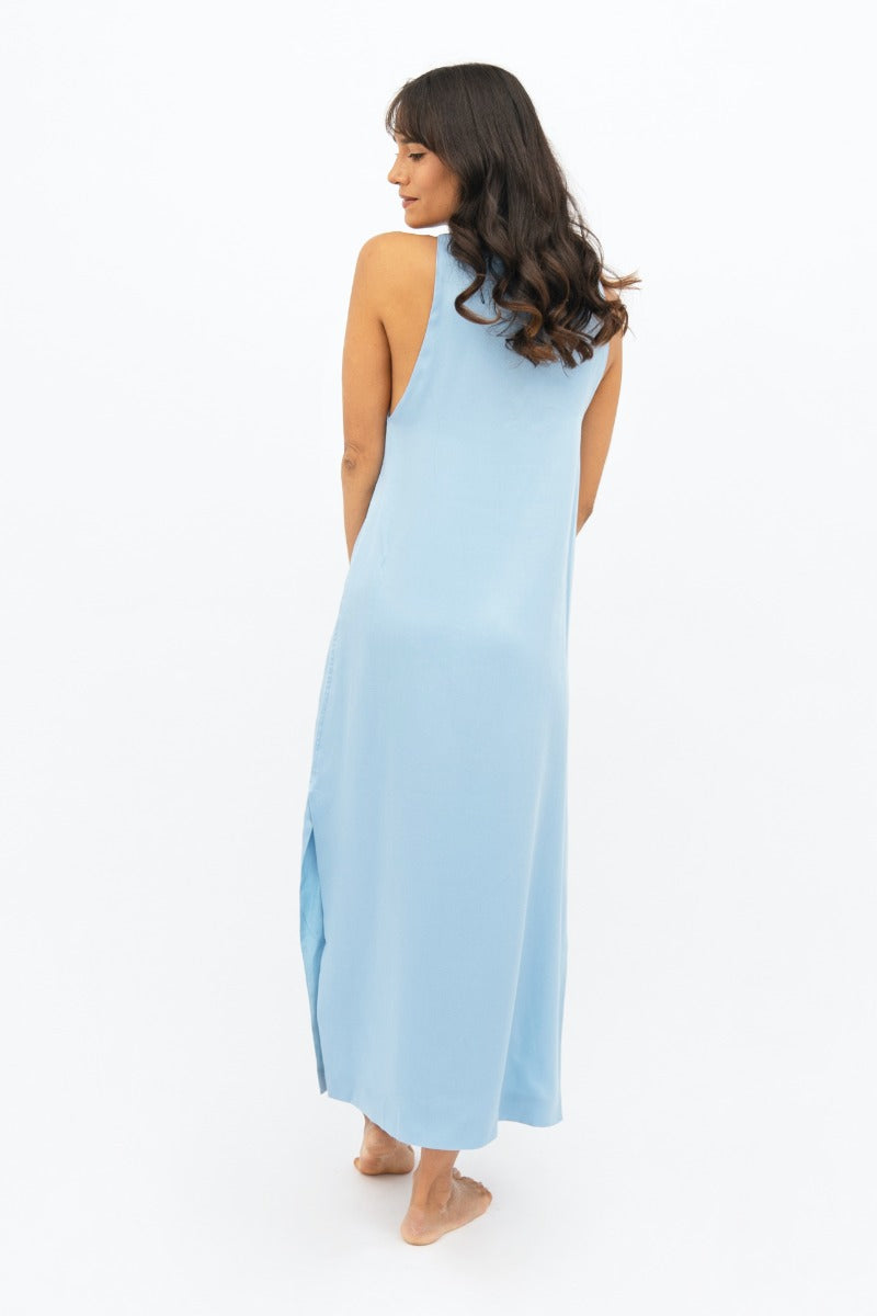 Robe longue bleu clair Capri PRJ en 100% Tencel de 1 People