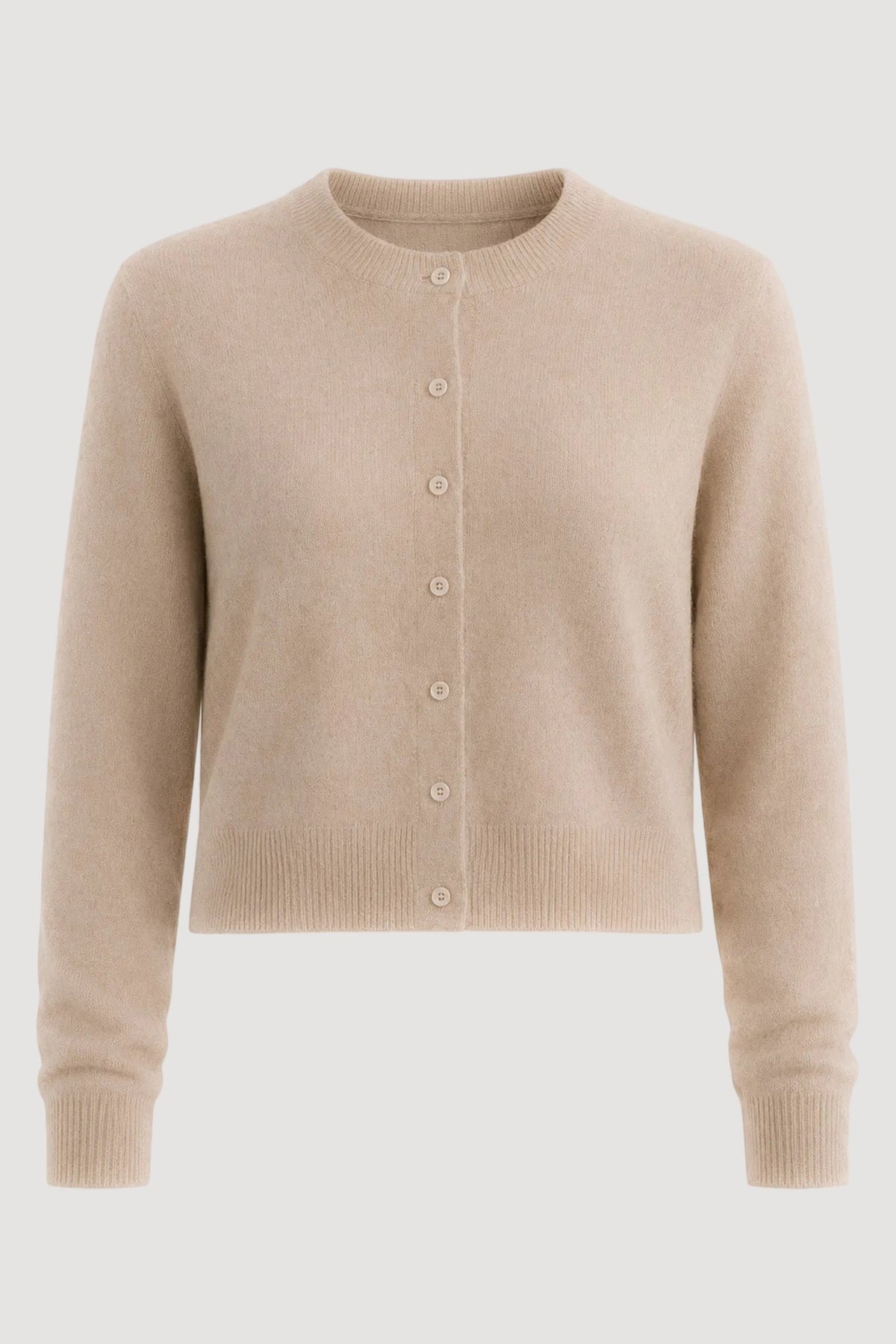 Beige Strickjacke aus 100% Merinowolle von Pura Clothing
