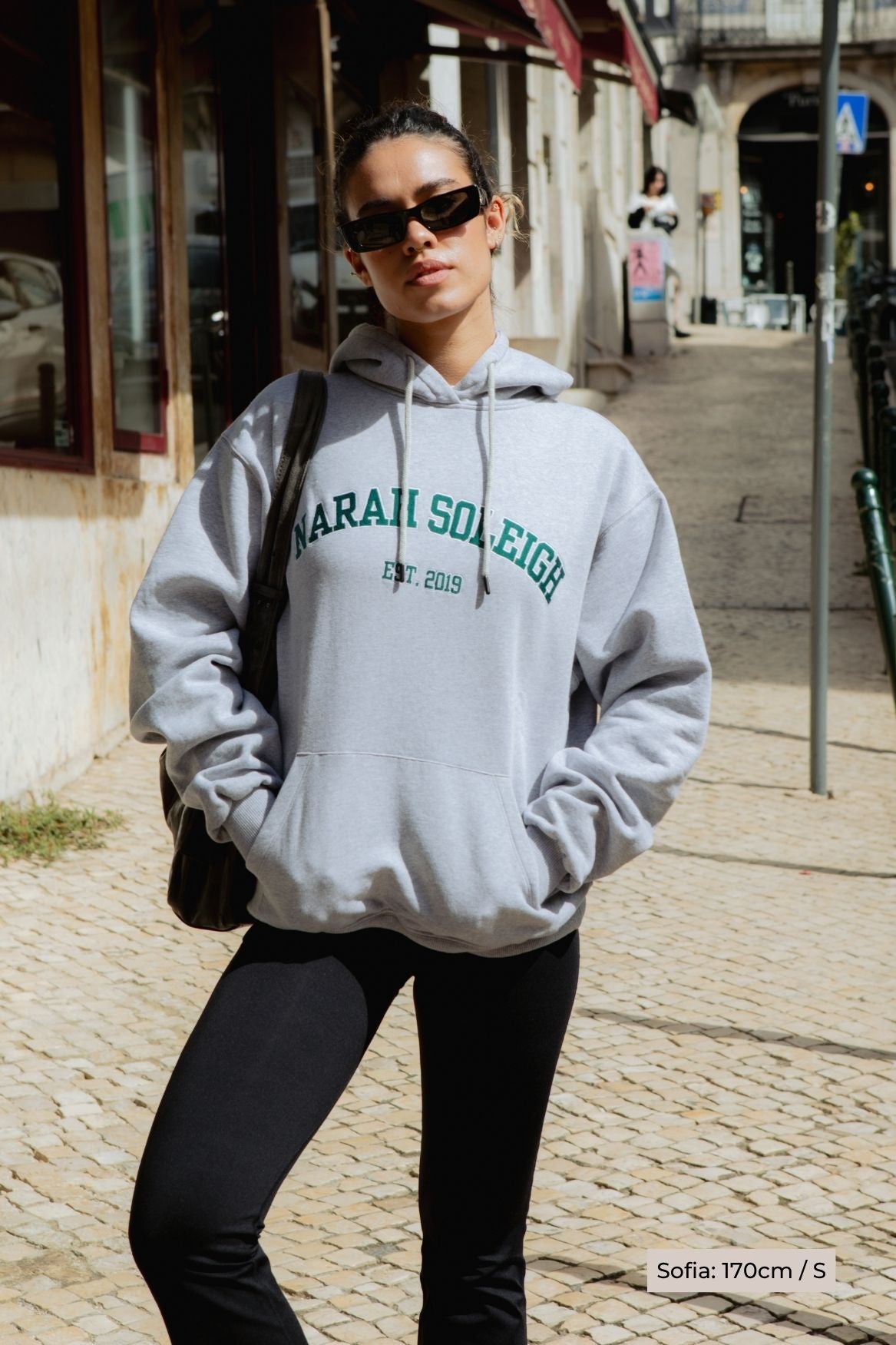 College Hoodie Organic Cotton - Grey Melange - Narah Soleigh