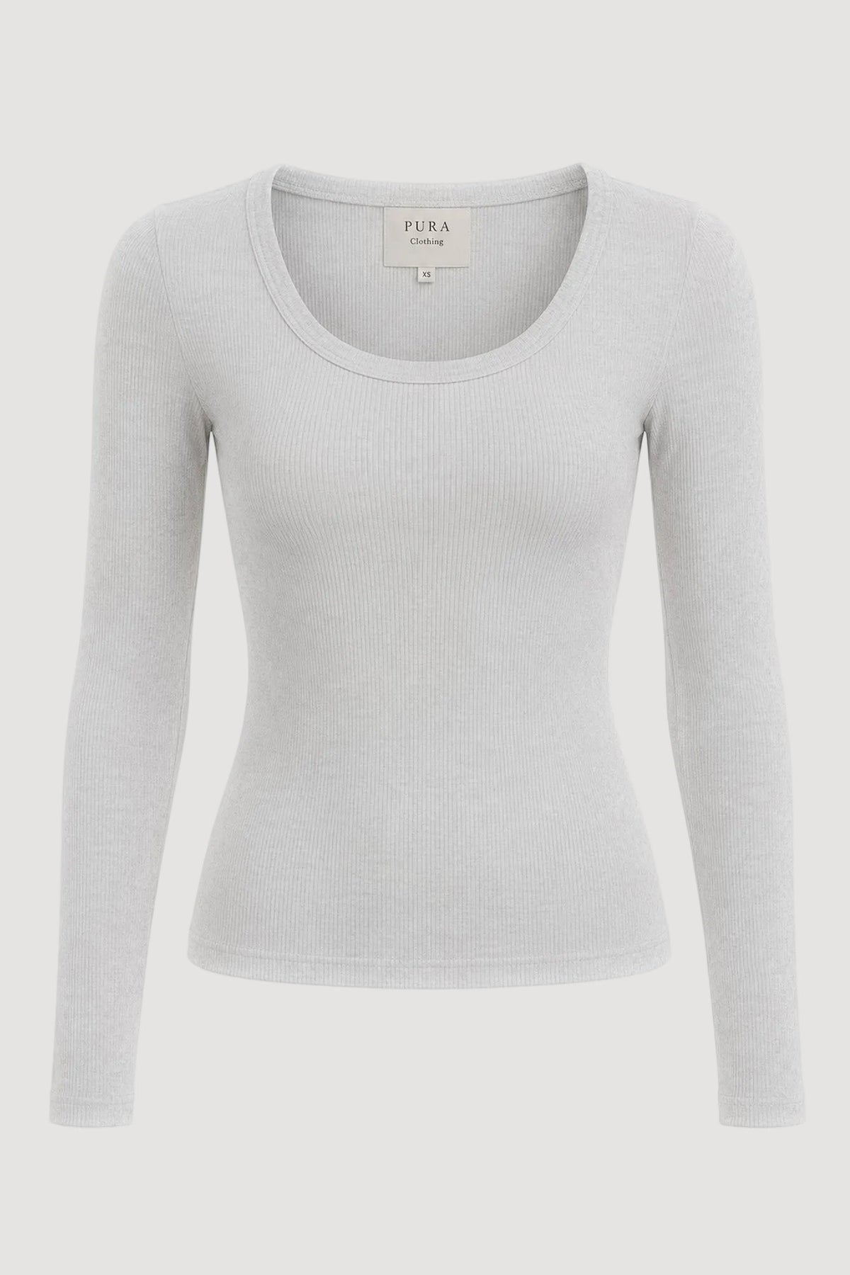 Graues Langarmshirt aus 100% Bio-Baumwolle von Pura Clothing