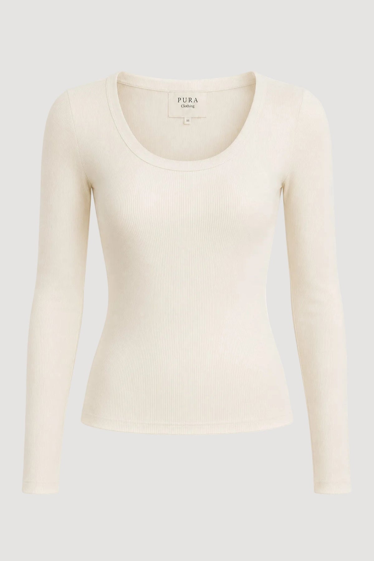 Beiges Langarmshirt aus 100% Bio-Baumwolle von Pura Clothing