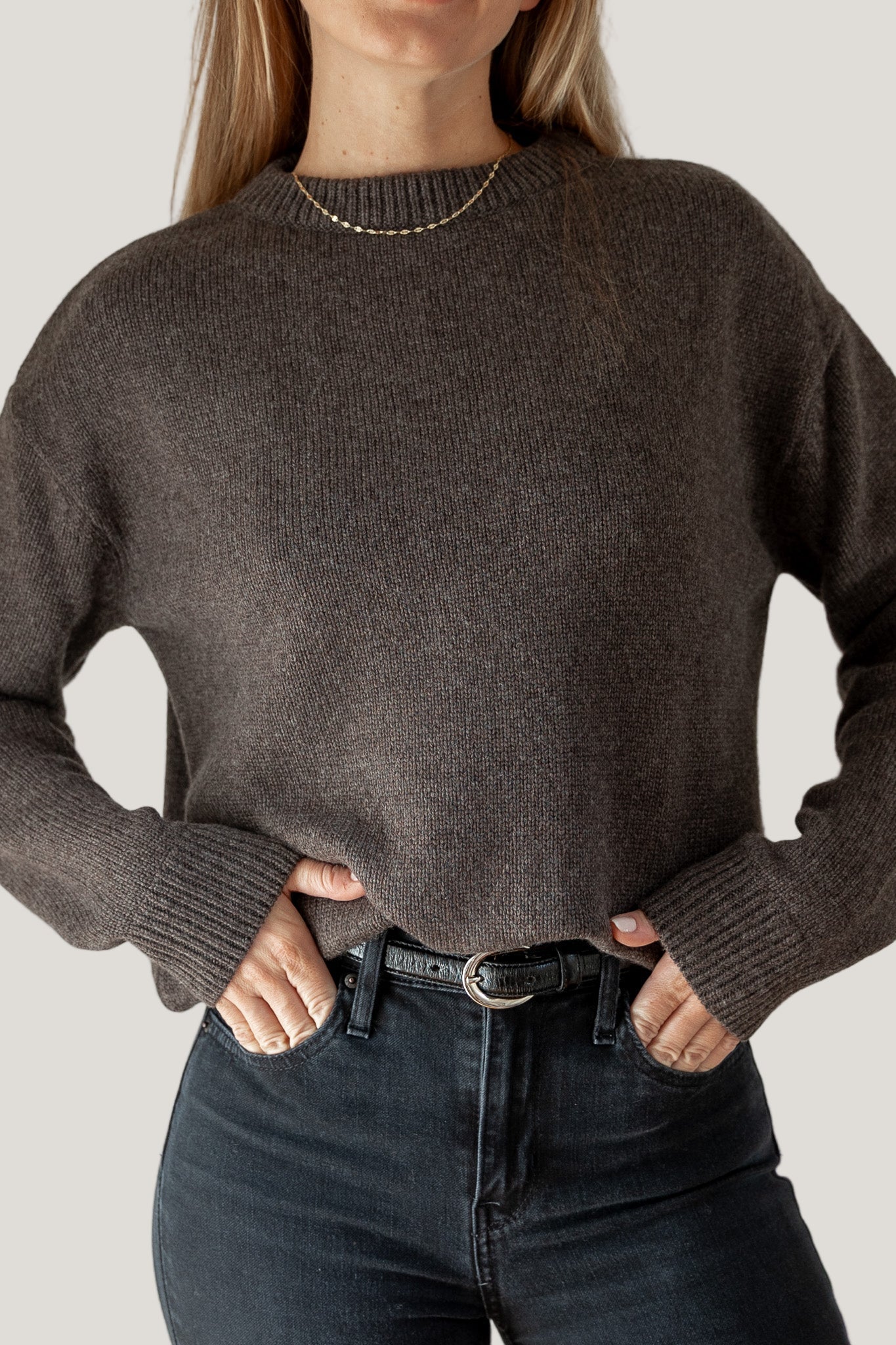 Crewneck Sweater Cashmere/Silk Brown von Pura Clothing