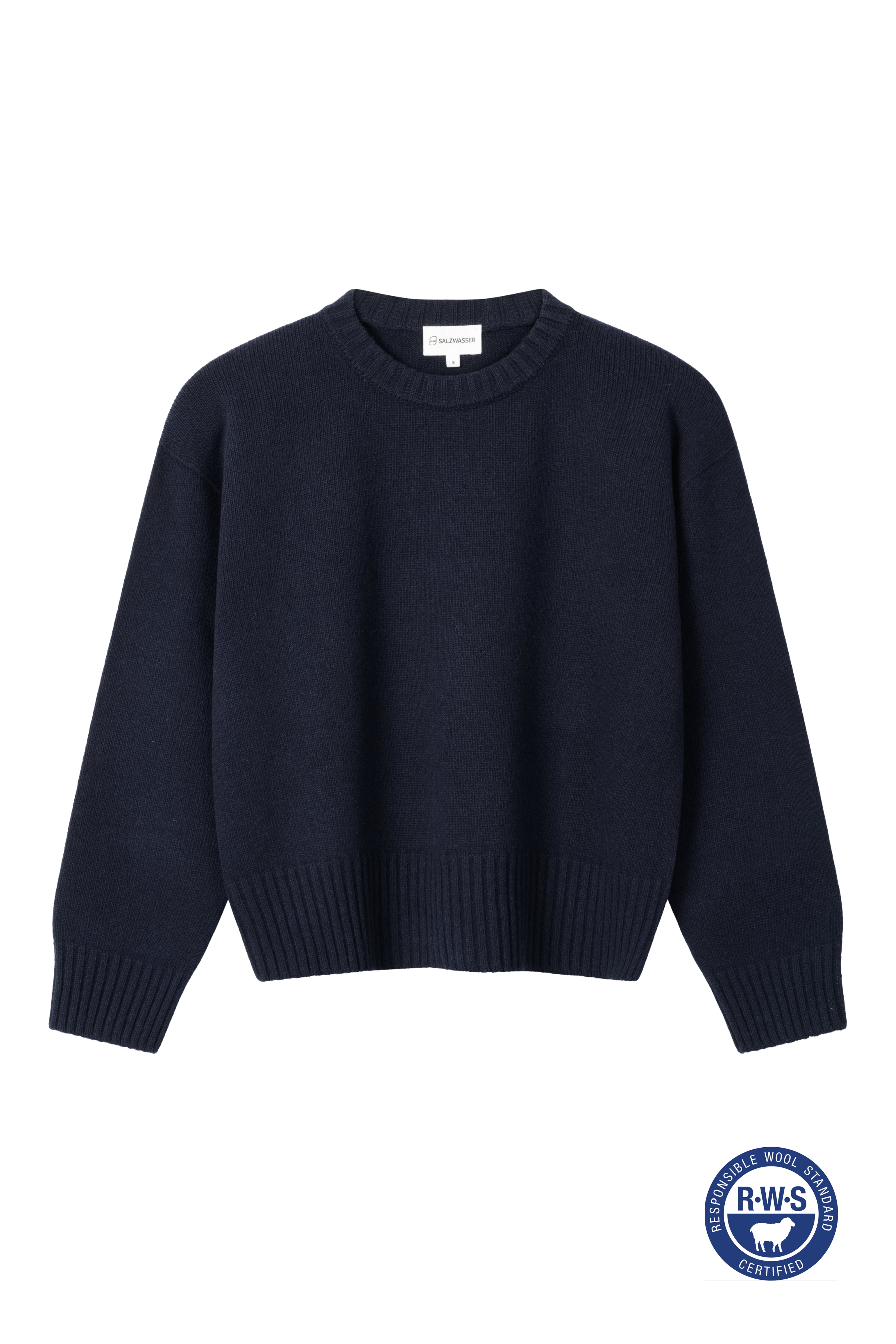 Wollpullover Vale Dunkelblau aus Merinowolle von Salzwasser