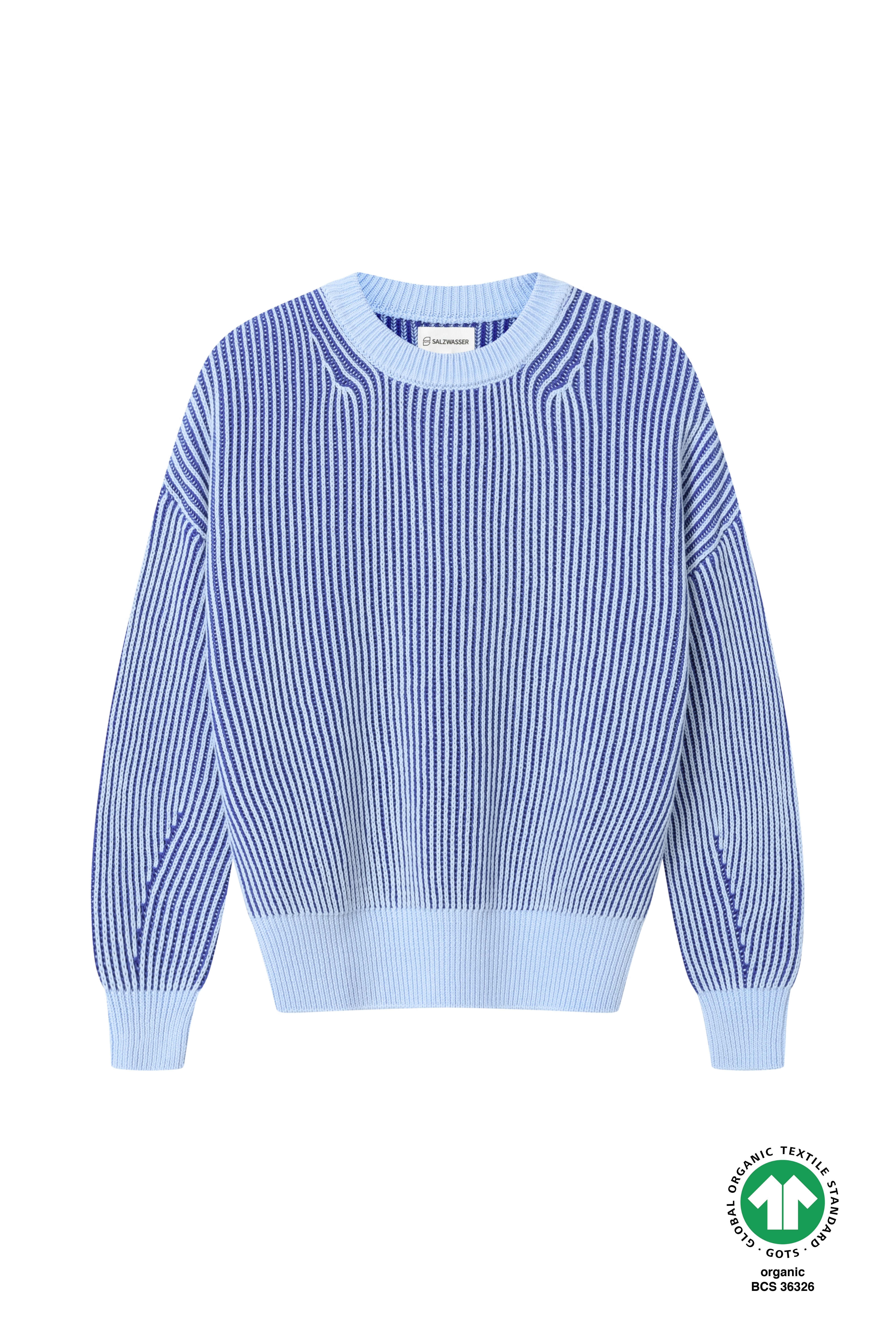 Strickpullover Hella Blue-Blue-Striped aus Bio Baumwolle von Salzwasser