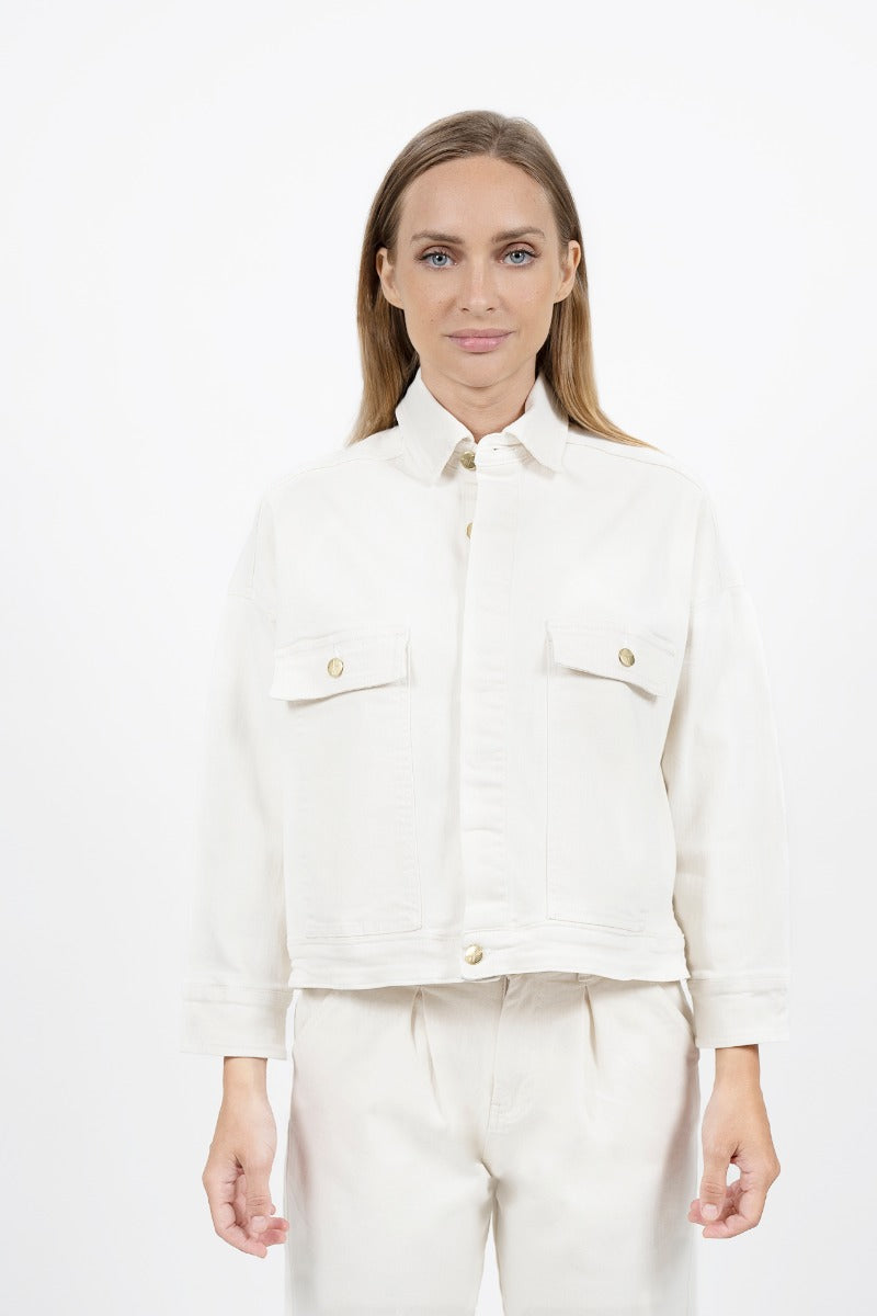White denim jacket Arizona PHX made of organic cotton by 1 People