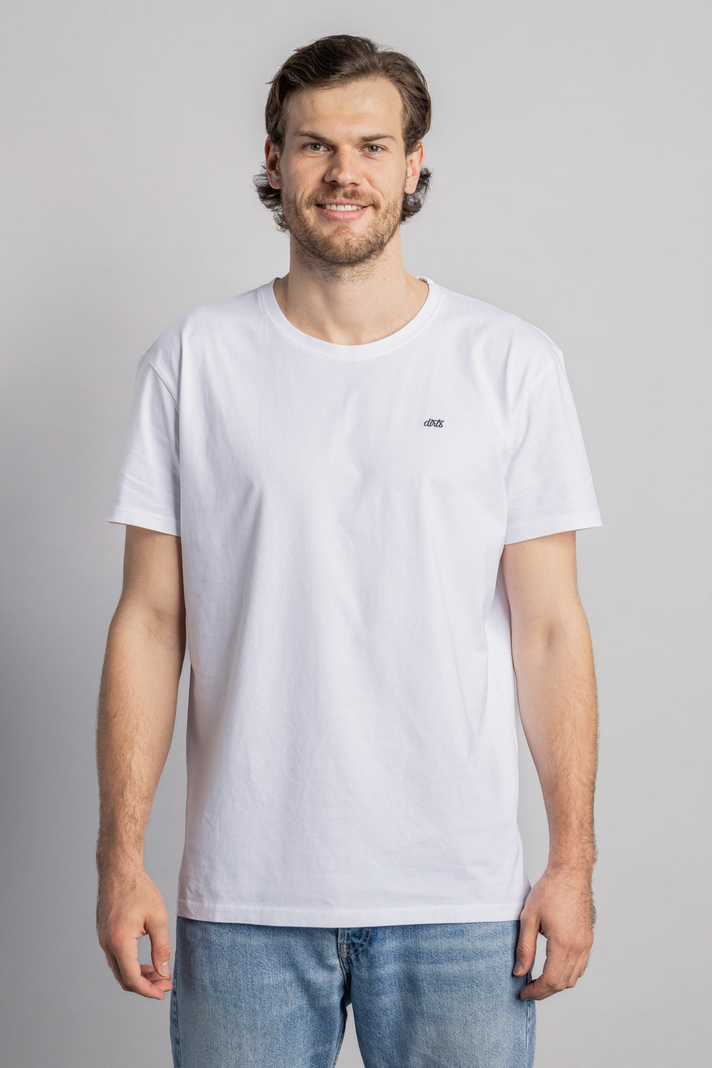 Logo T-Shirt STANDARD in weiss in Bio Baumwolle von Dirts
