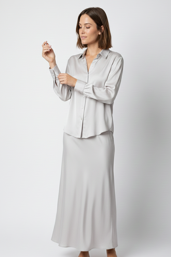 White skirt PEARL made of Tencel by Pura Clothing