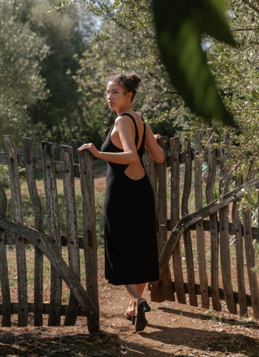 Francesca Midi Dress - Black - Narah Soleigh