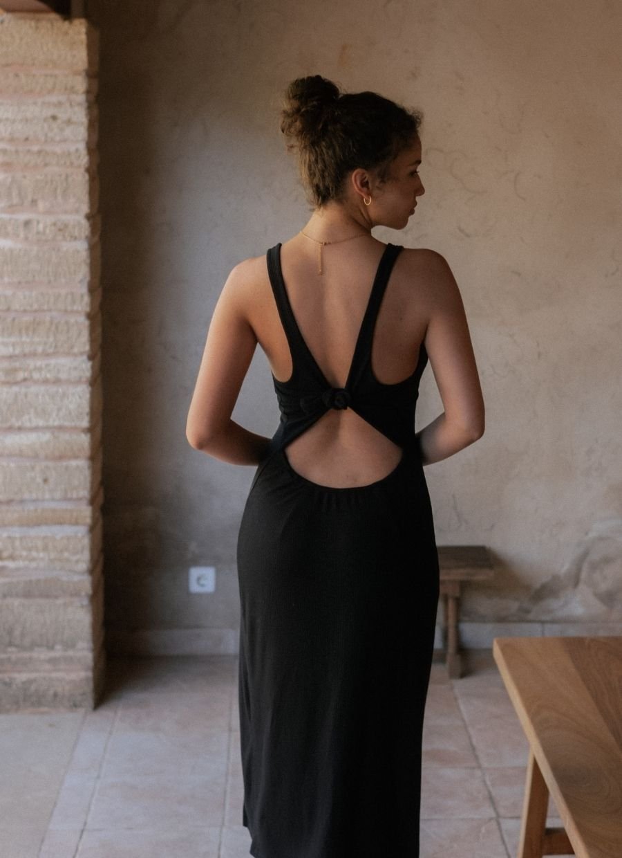 Schwarzes Kleid Francesca aus Tencel von Narah Soleigh
