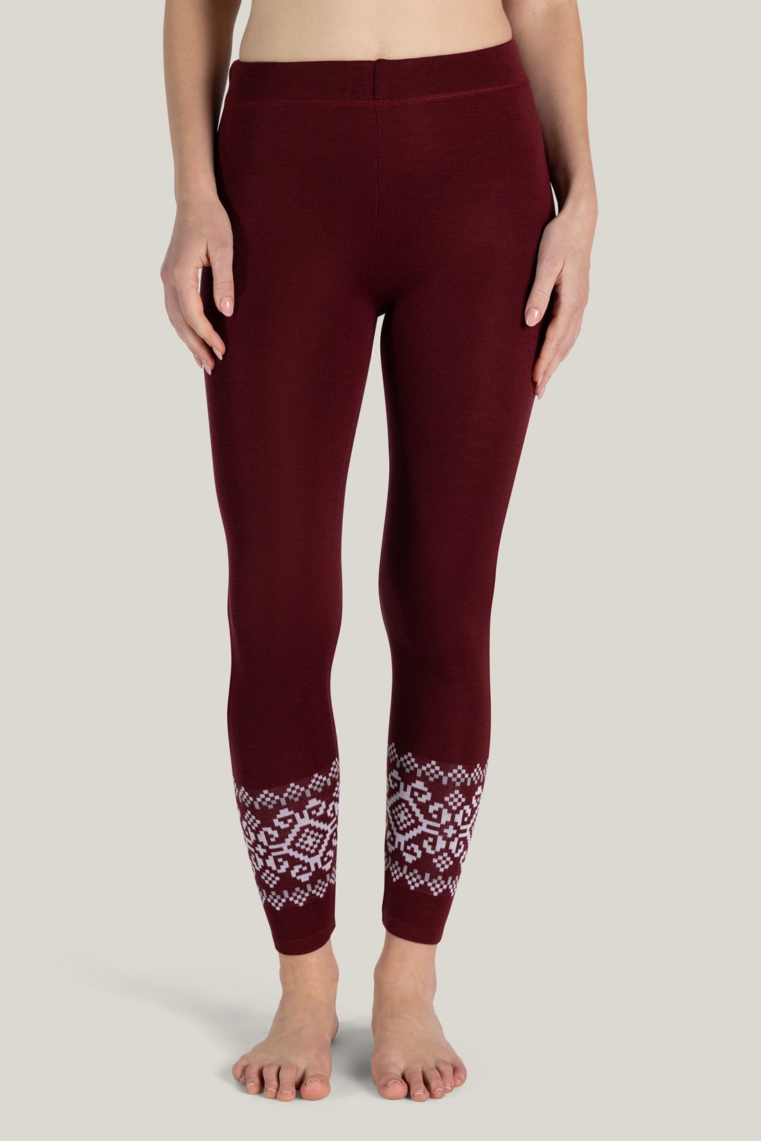 Dark red leggings Freya made of Merino &amp; Tencel from Tidløs