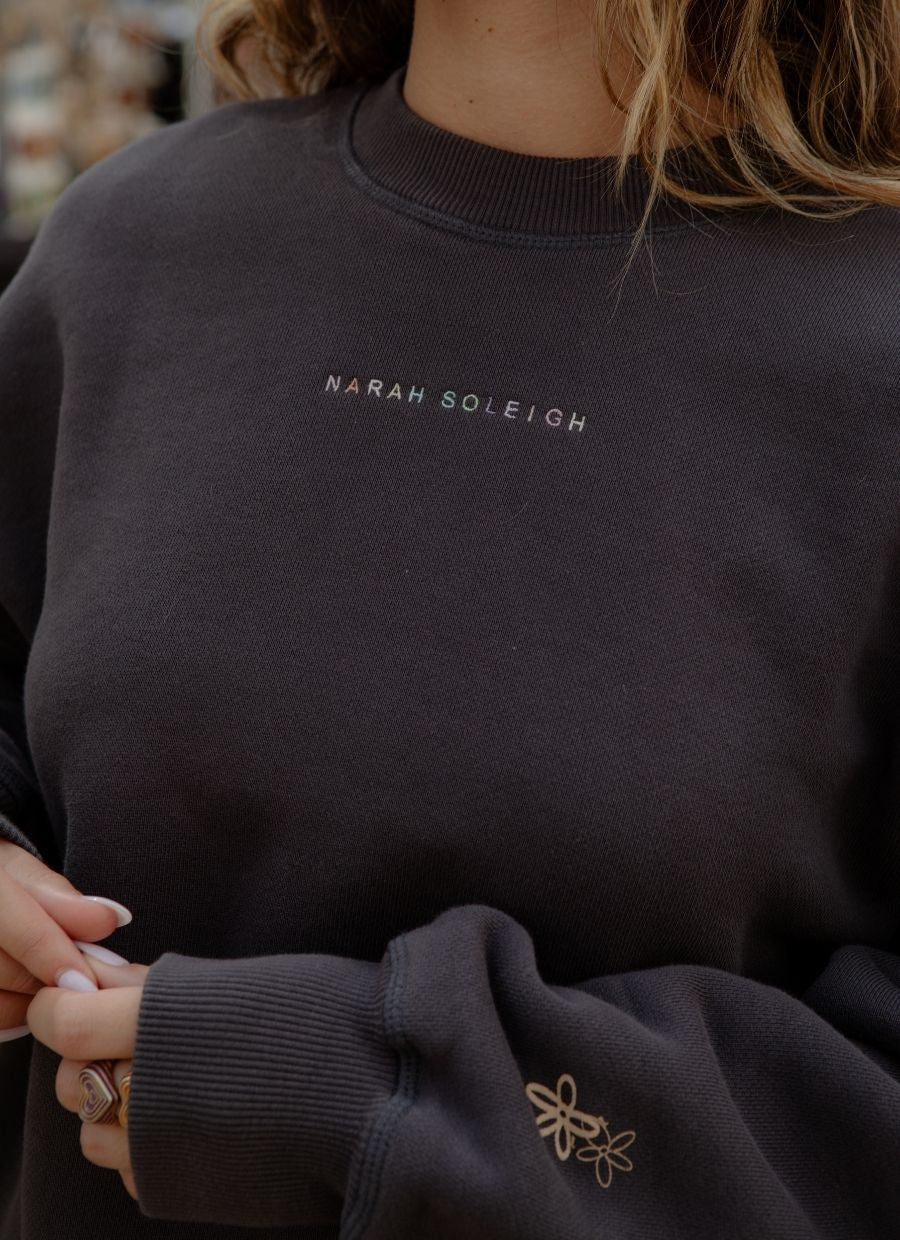 Heavyweight Logo Sweatshirt - Dark Grey - Narah Soleigh | Luxe Line