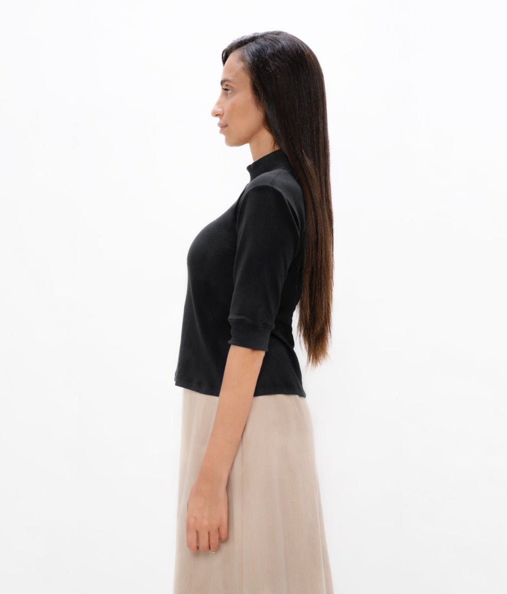 Black shirt Doha DIA made of organic cotton by 1 People