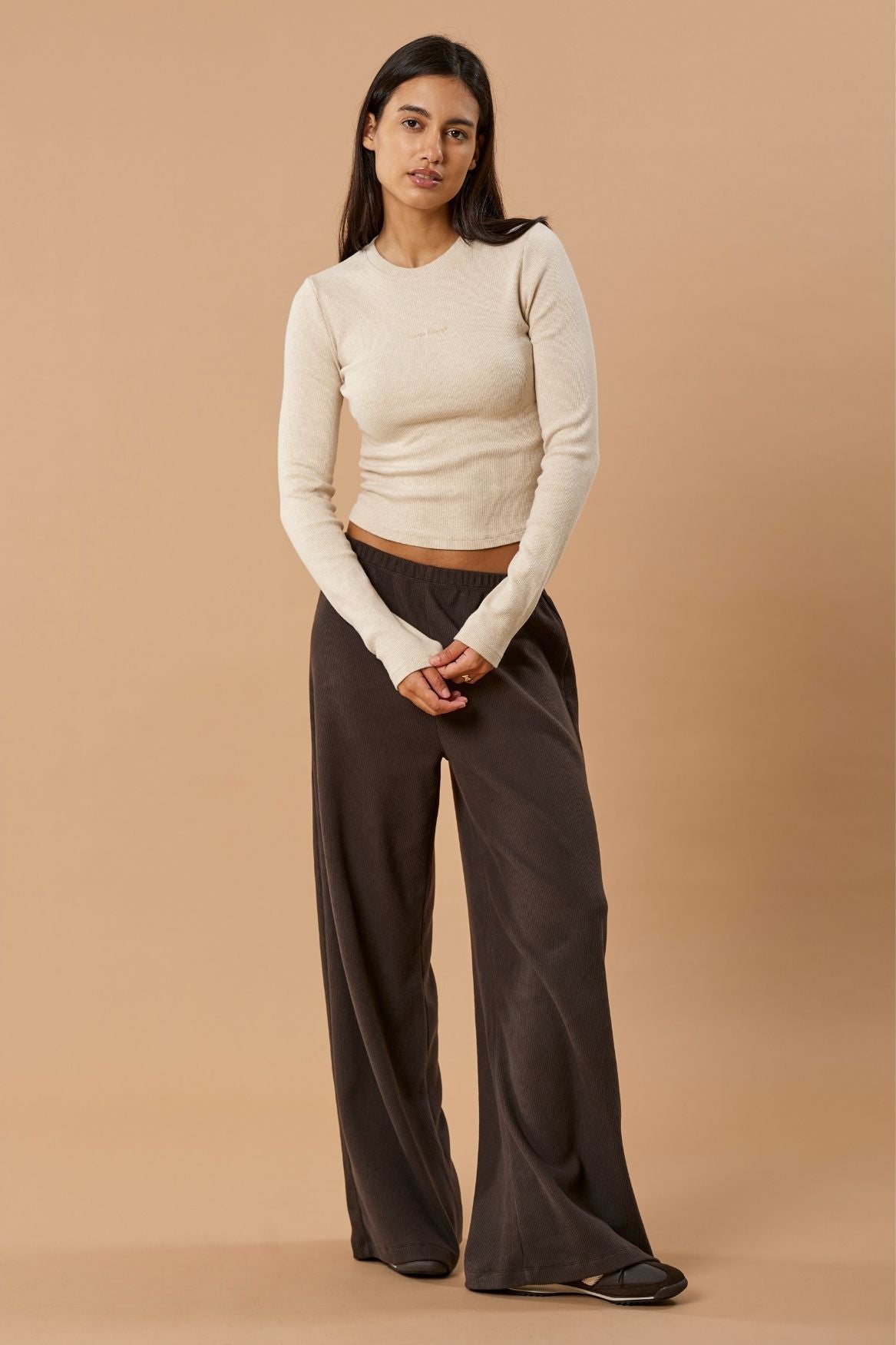 Longsleeve Lena Organic Cotton - Beige Melange von Narah Soleigh