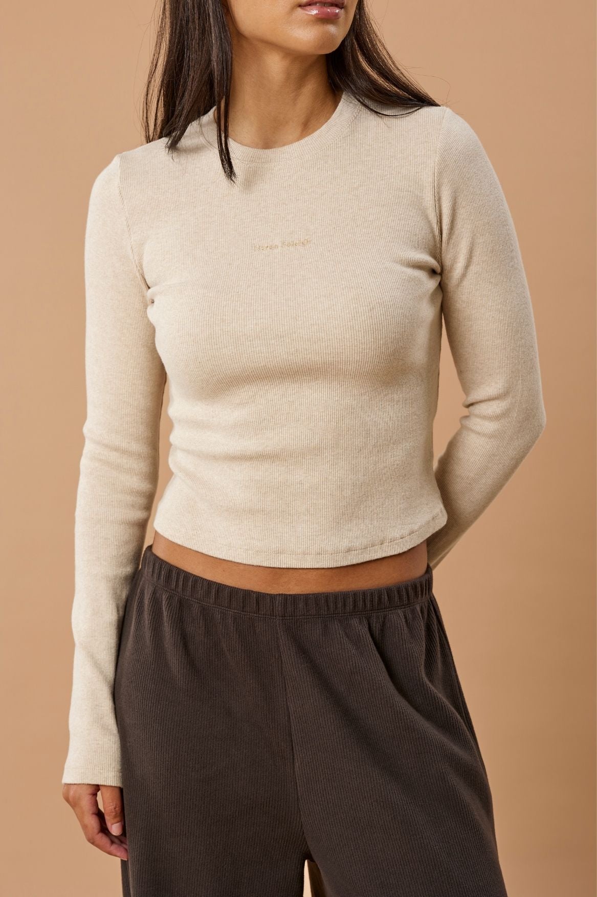 Longsleeve Lena Organic Cotton - Beige Melange von Narah Soleigh