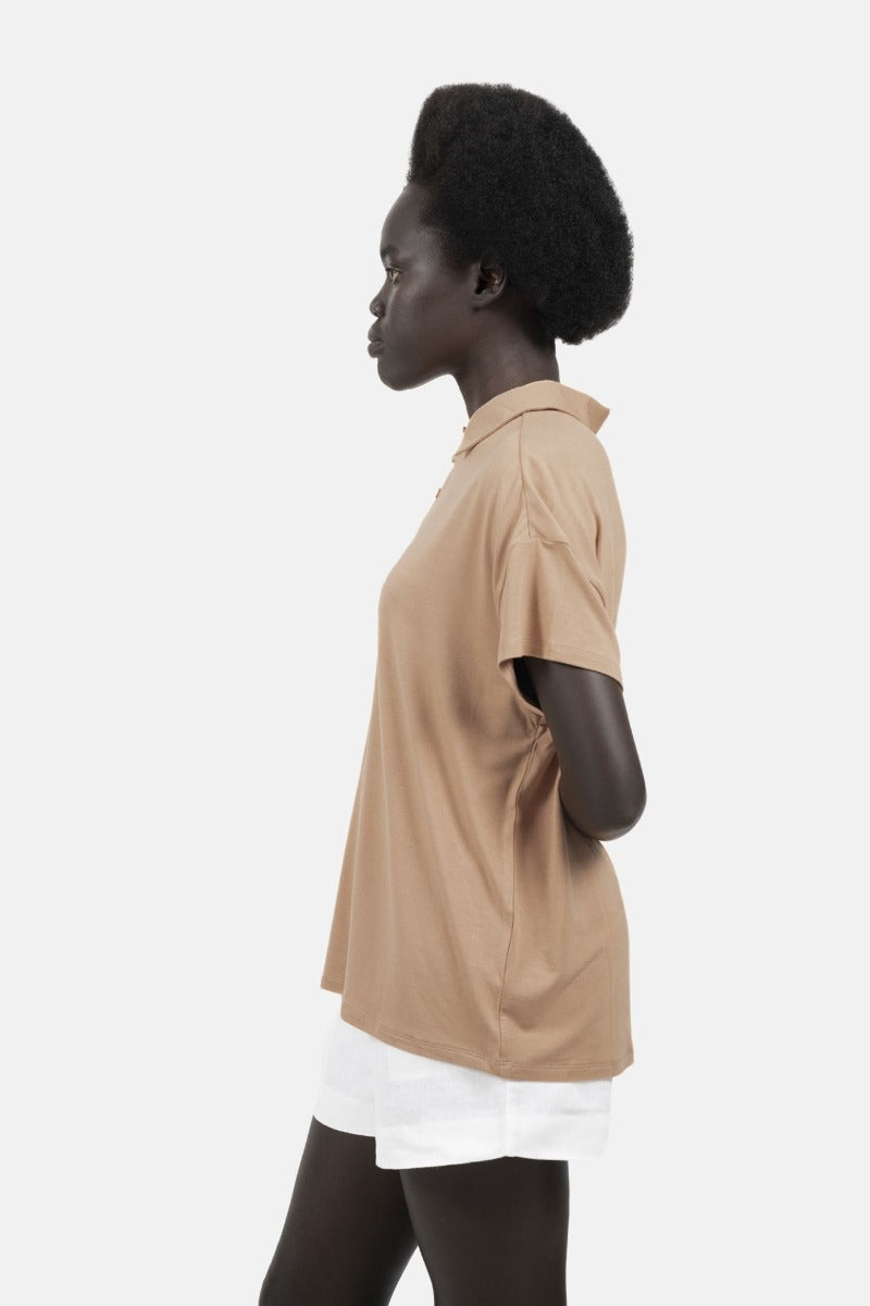 Light brown polo shirt Metz ETZ made of Lenzing™ Modal by 1 People