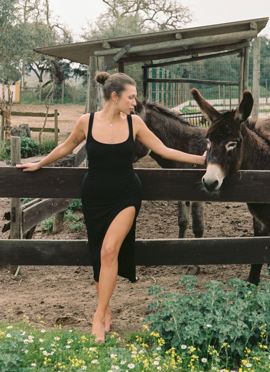 Midi Dress Francesca Modal - Black - Narah Soleigh | Luxe Line