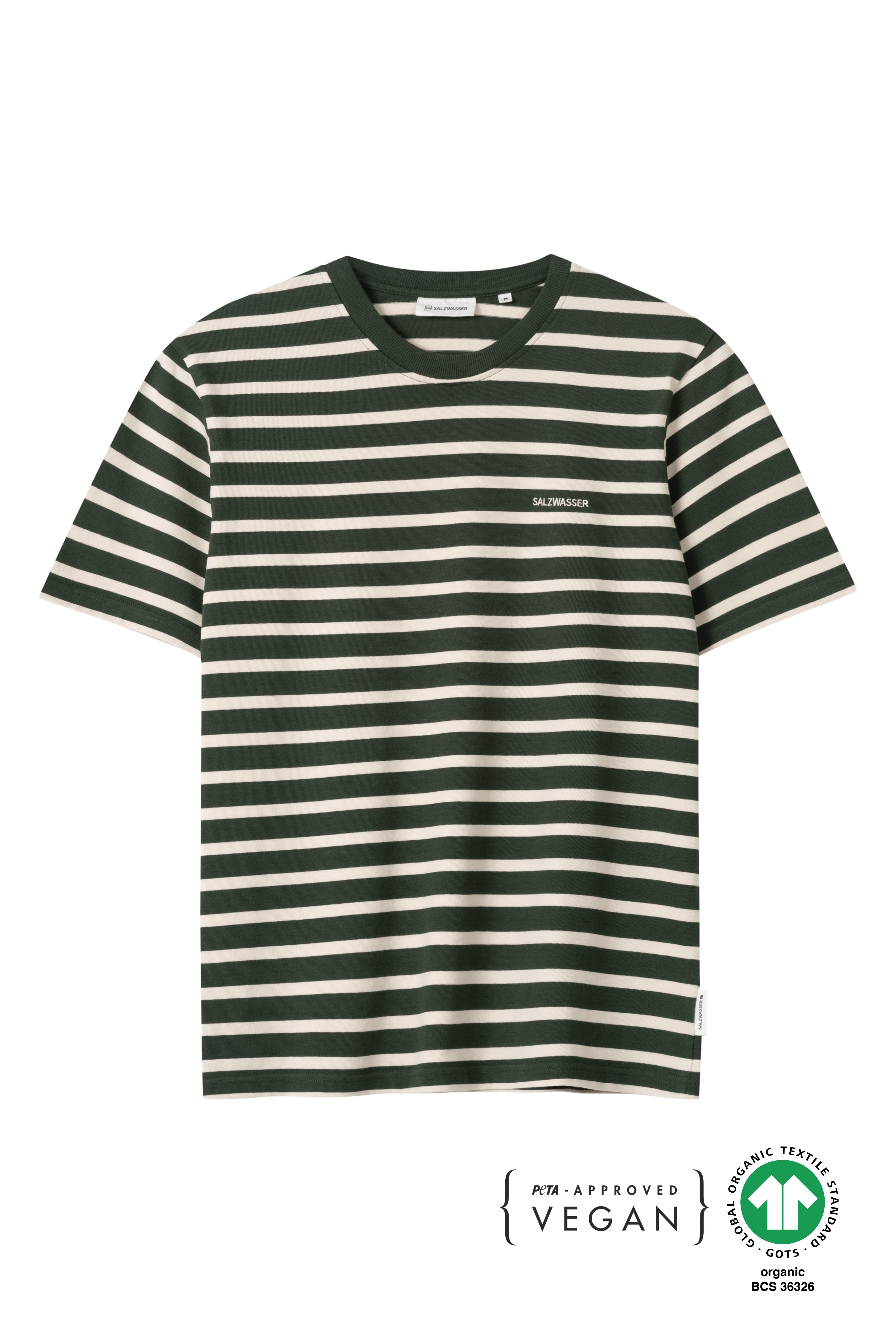 Olive Striped T-Shirt Jasper made from organic cotton by Salzwasser