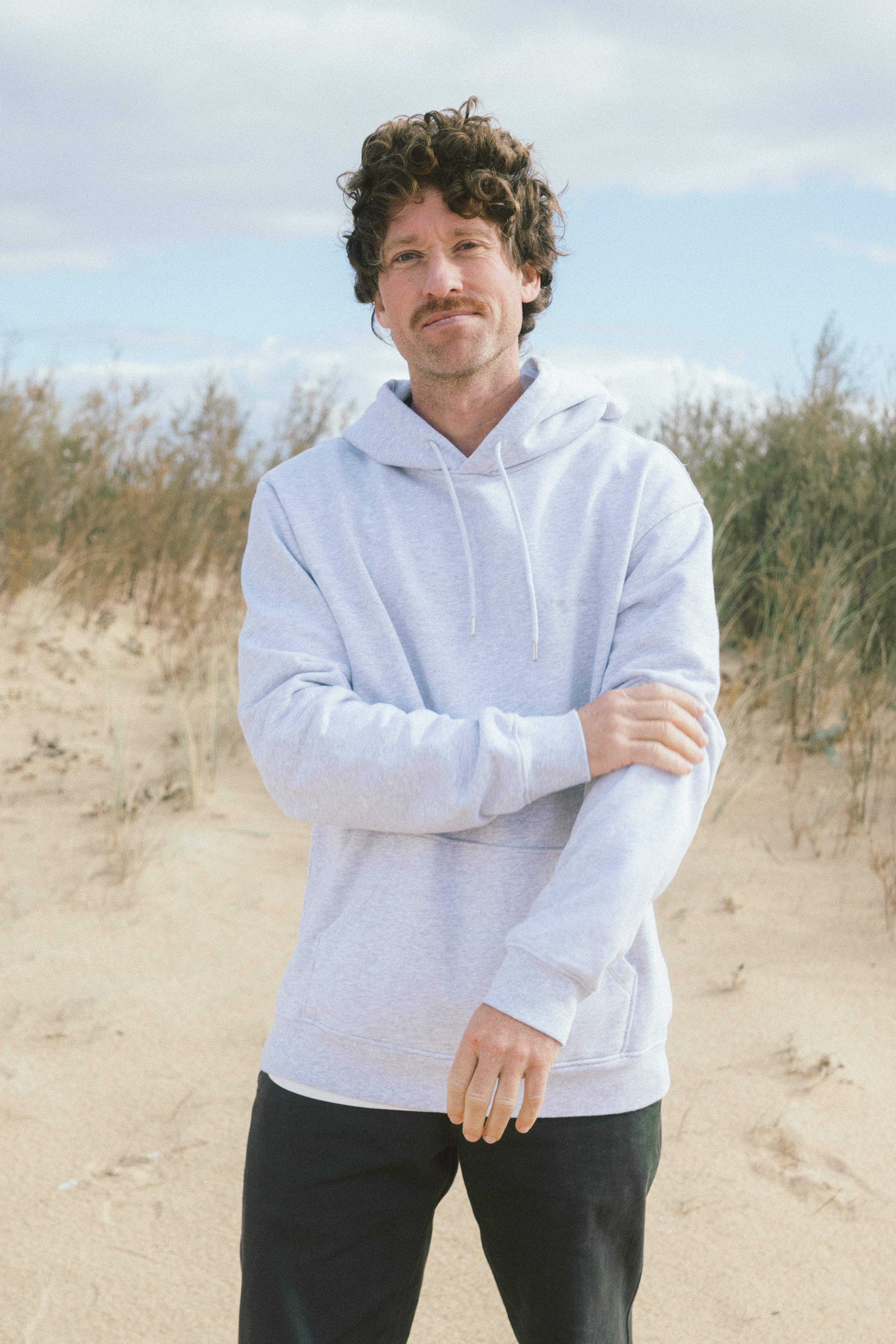 Hoodie Kap Hellgrau aus Bio Baumwolle