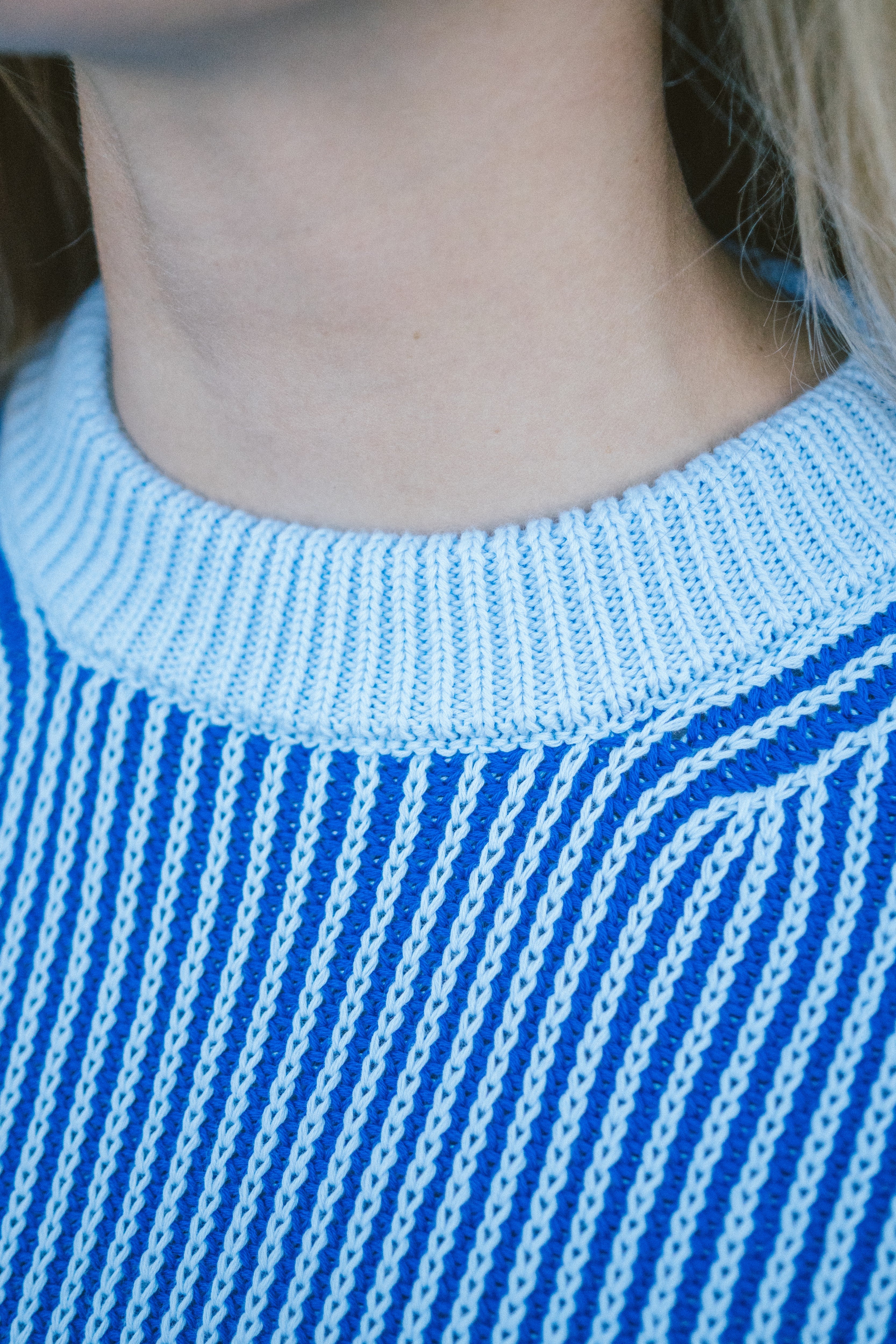 Strickpullover Hella Blue-Blue-Striped aus Bio Baumwolle von Salzwasser