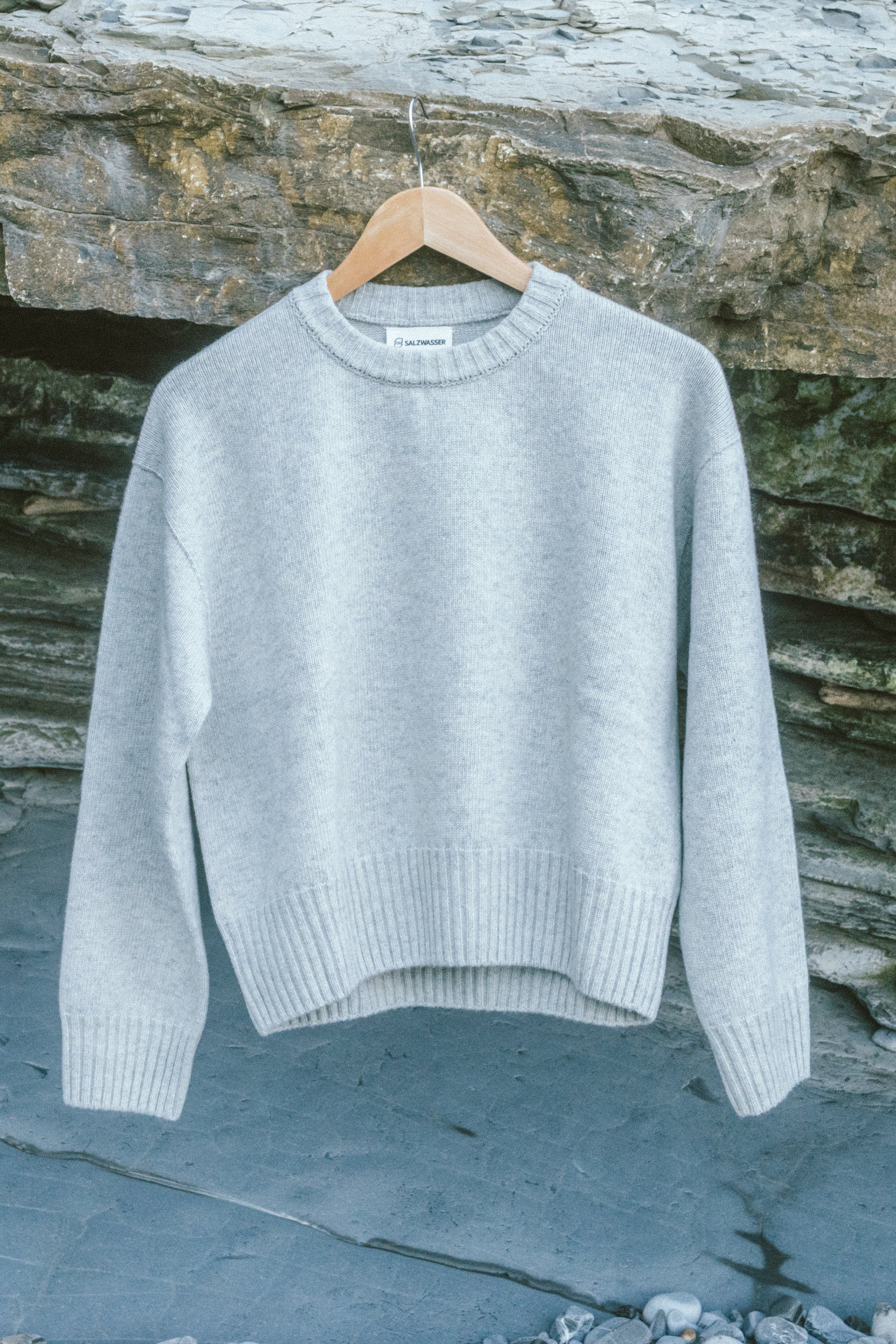 Vale grey melange wool sweater by Salzwasser
