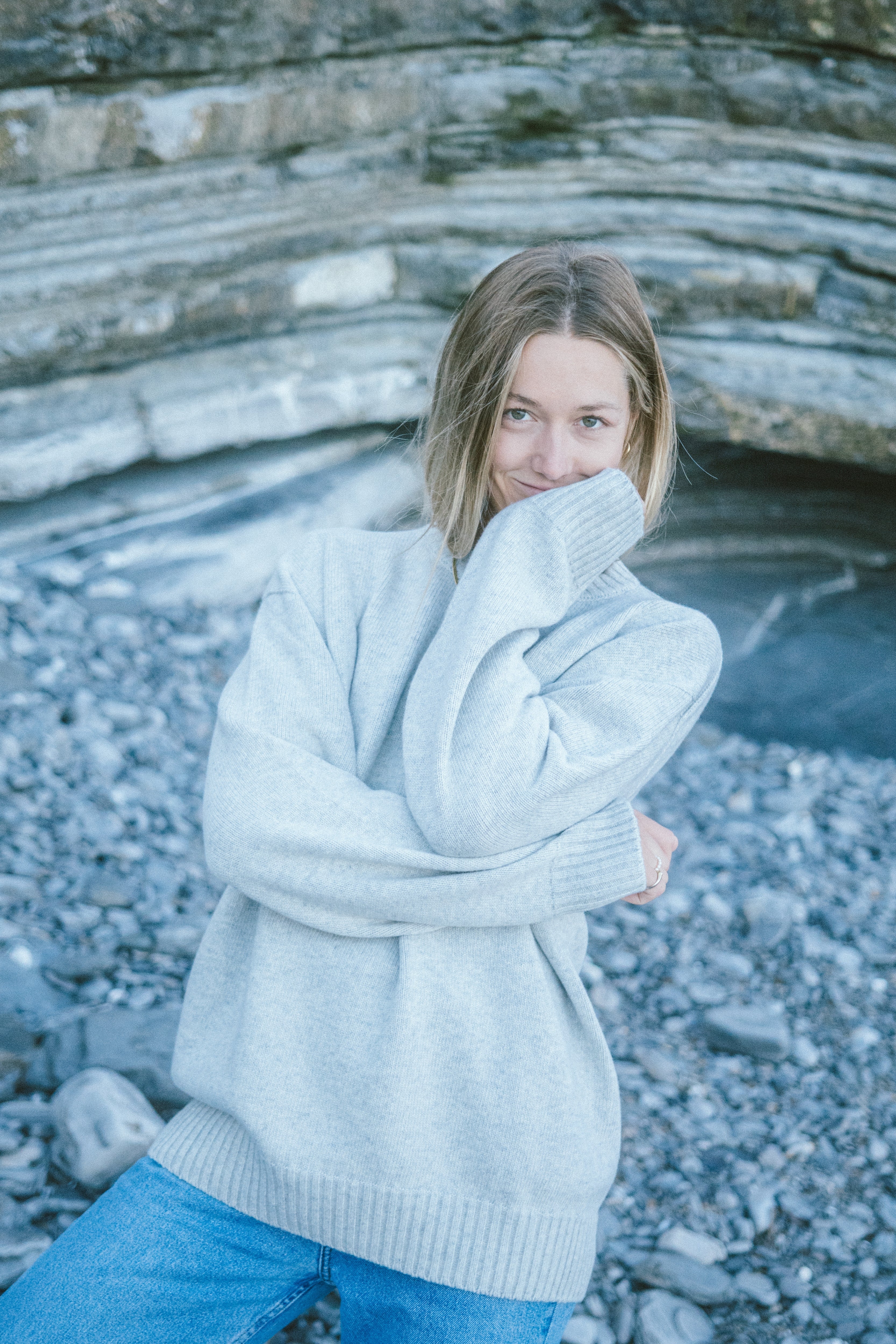 Pull en laine Toni gris mélangé par Salzwasser