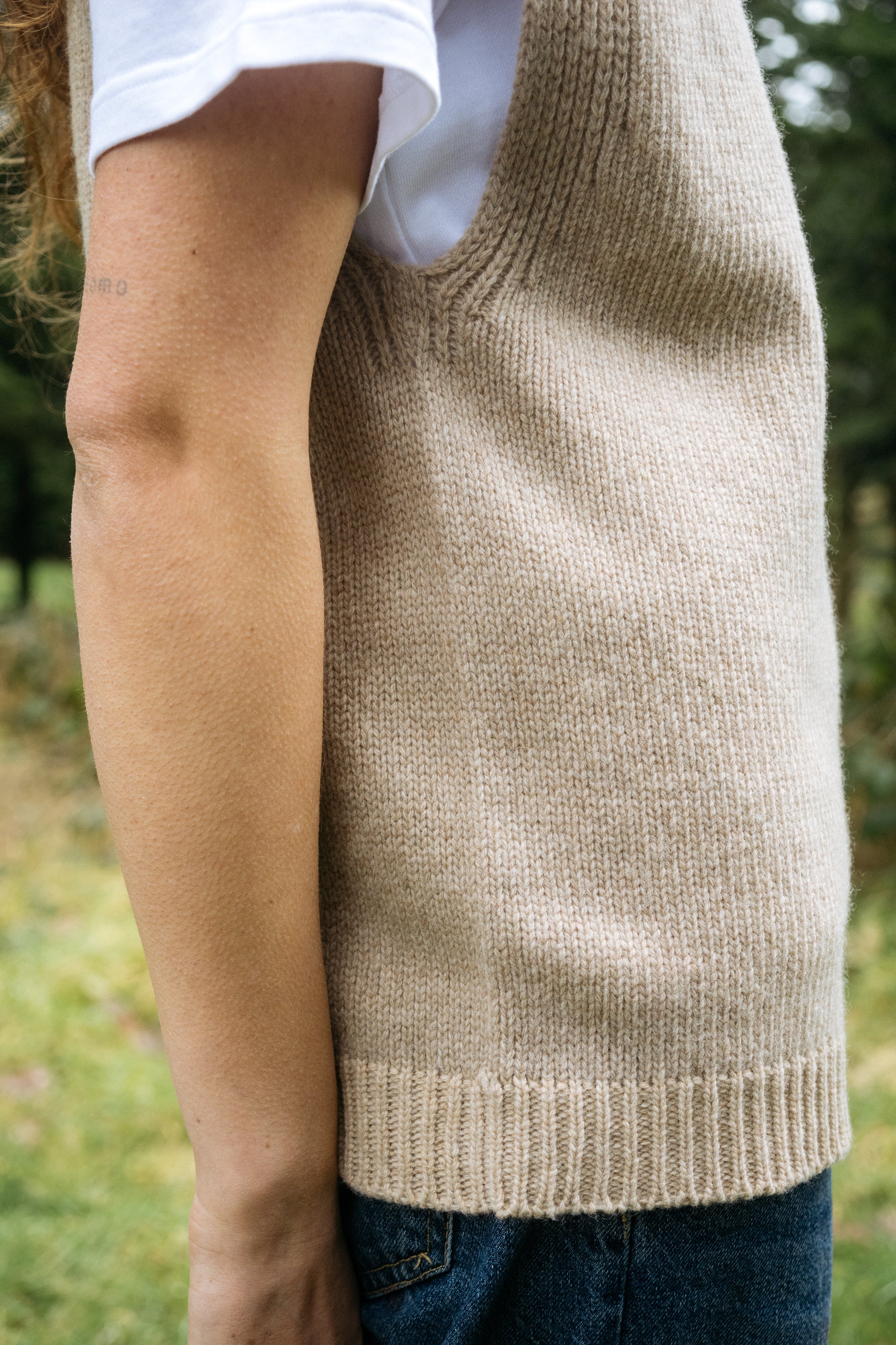 Beige wool sweater Vesterbro made of 100% merino wool by Salzwasser