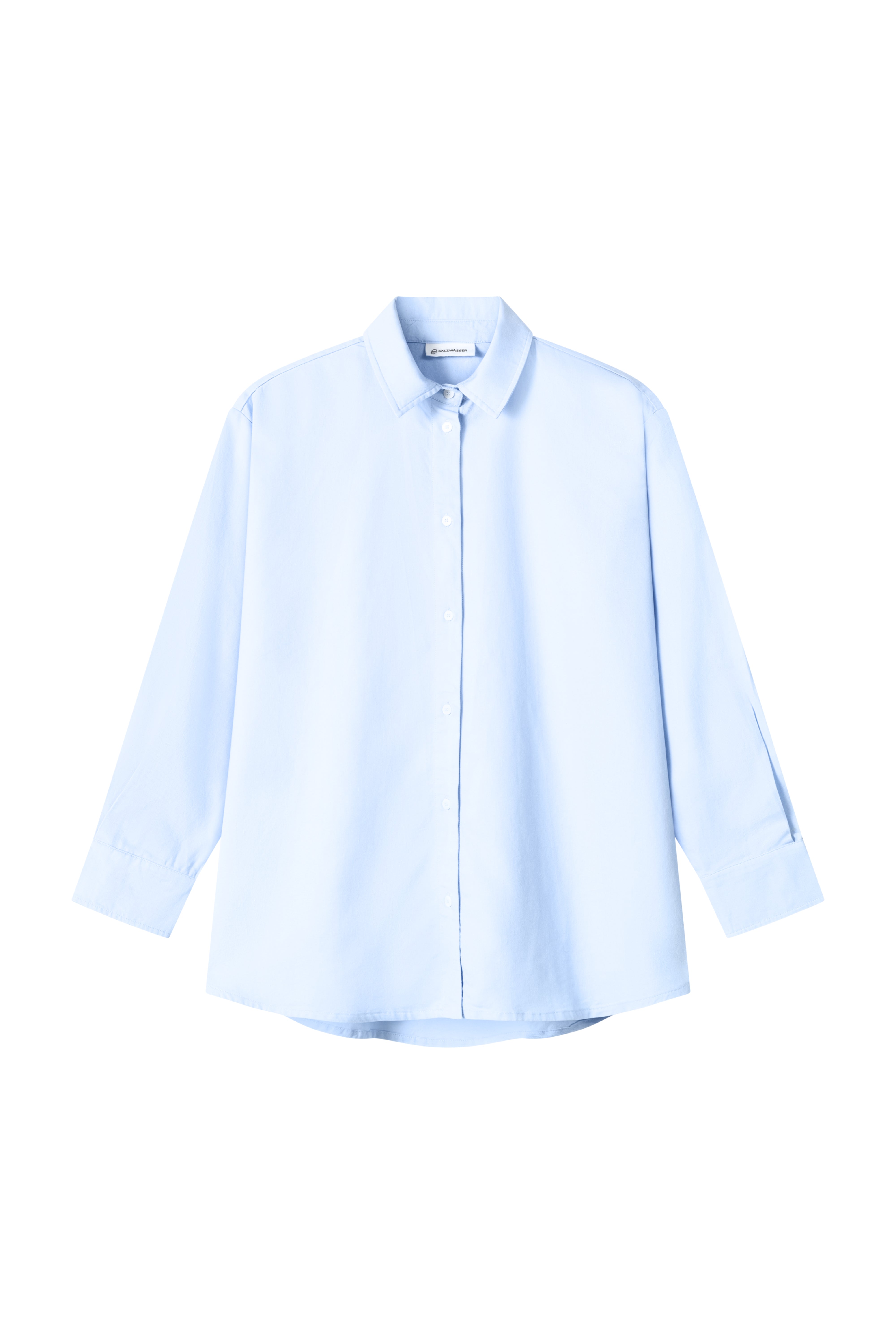 Linen-blend shirt for women in light blue » SALZWASSER