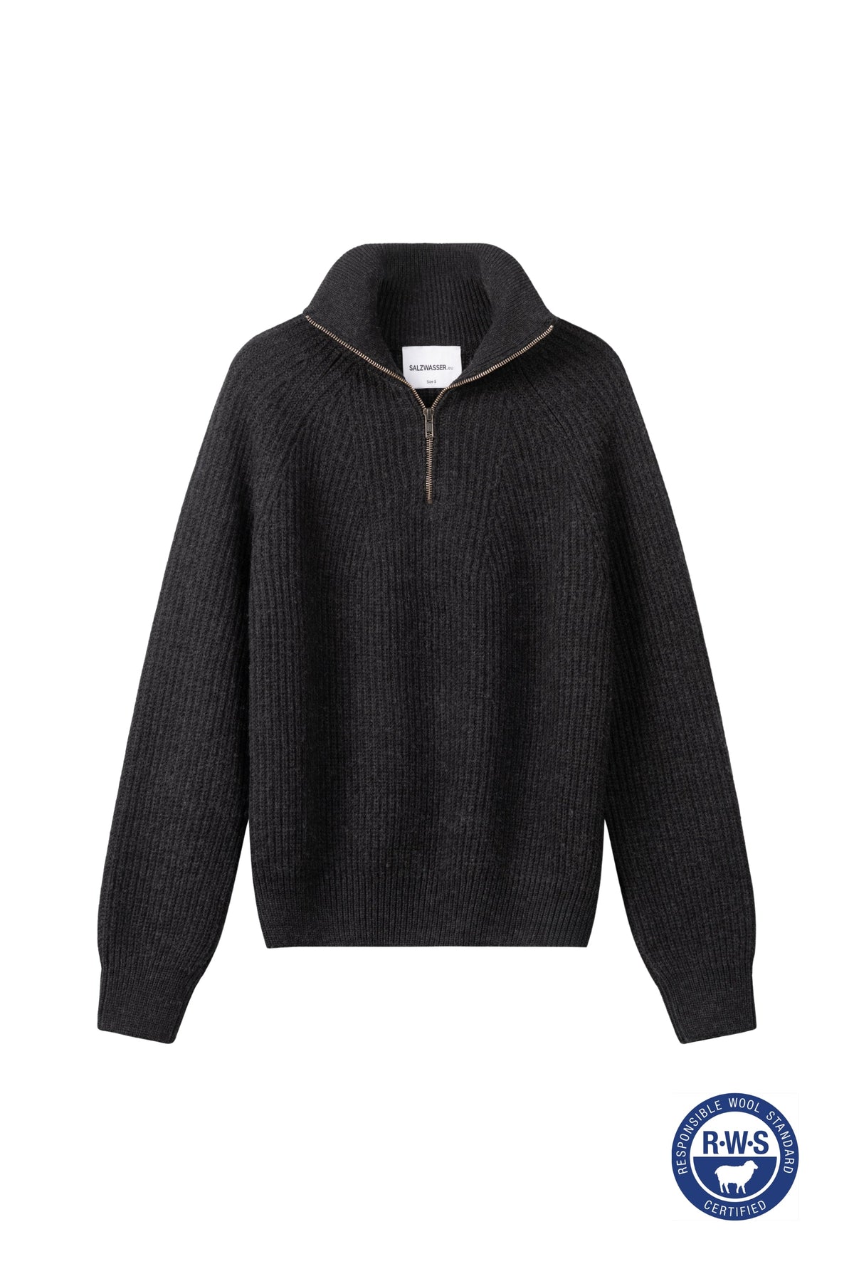 Warmer Merinowollpullover für Damen in Anthrazit von SALZWASSER