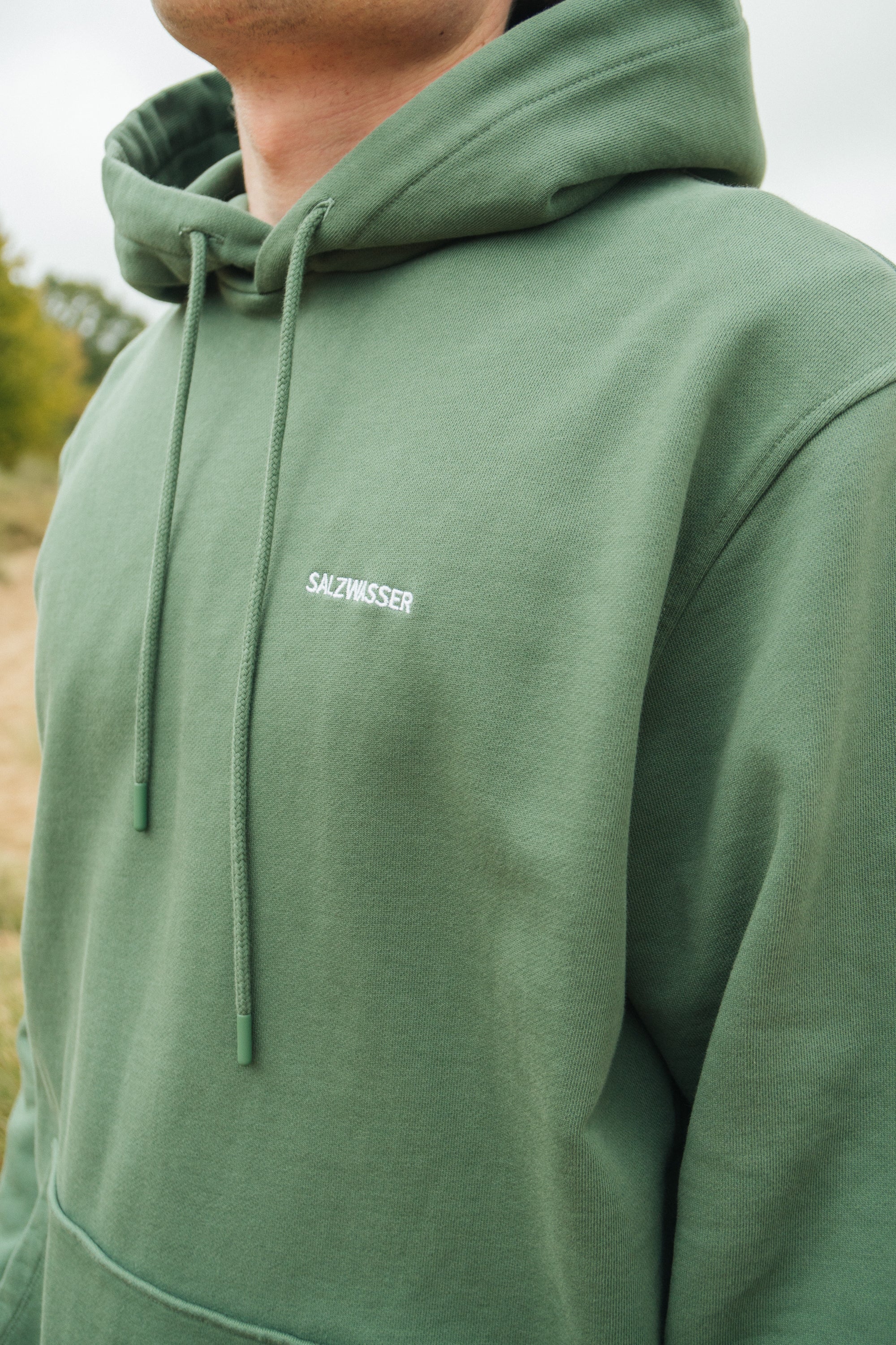 Grüner Hoodie Kap aus Bio-Baumwolle von Salzwasser