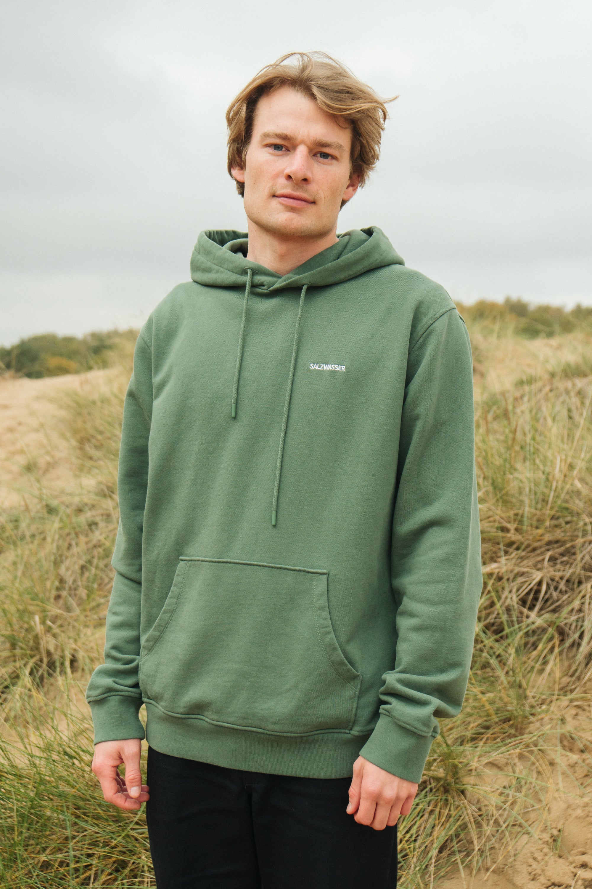 Grüner Hoodie Kap aus Bio-Baumwolle von Salzwasser