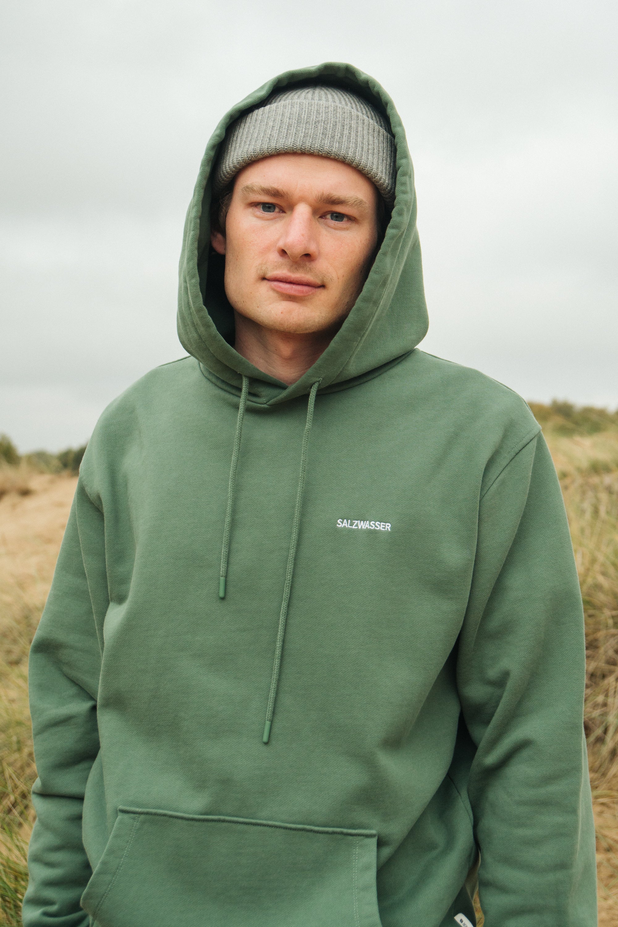 Grüner Hoodie Kap aus Bio-Baumwolle von Salzwasser
