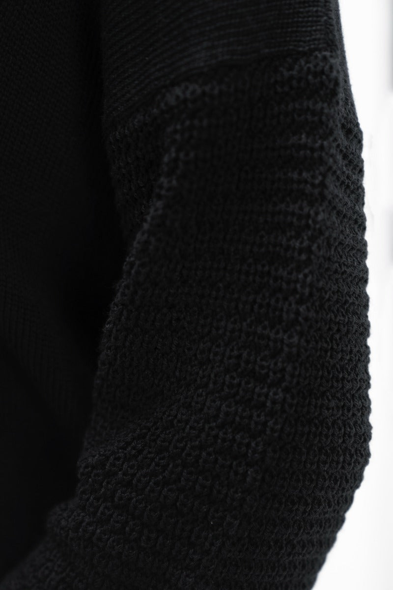 Black Nagano MMJ sweater made of 100% wool by 1 People